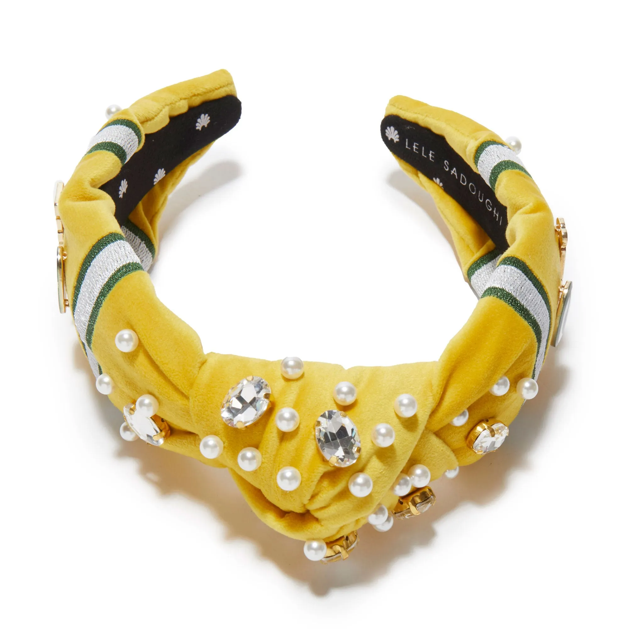 GREEN BAY PACKERS LELE SADOUGHI X NFL GOLD EMBELLISHED KNOTTED HEADBAND sold by Lele Sadoughi product image thumbnail 3