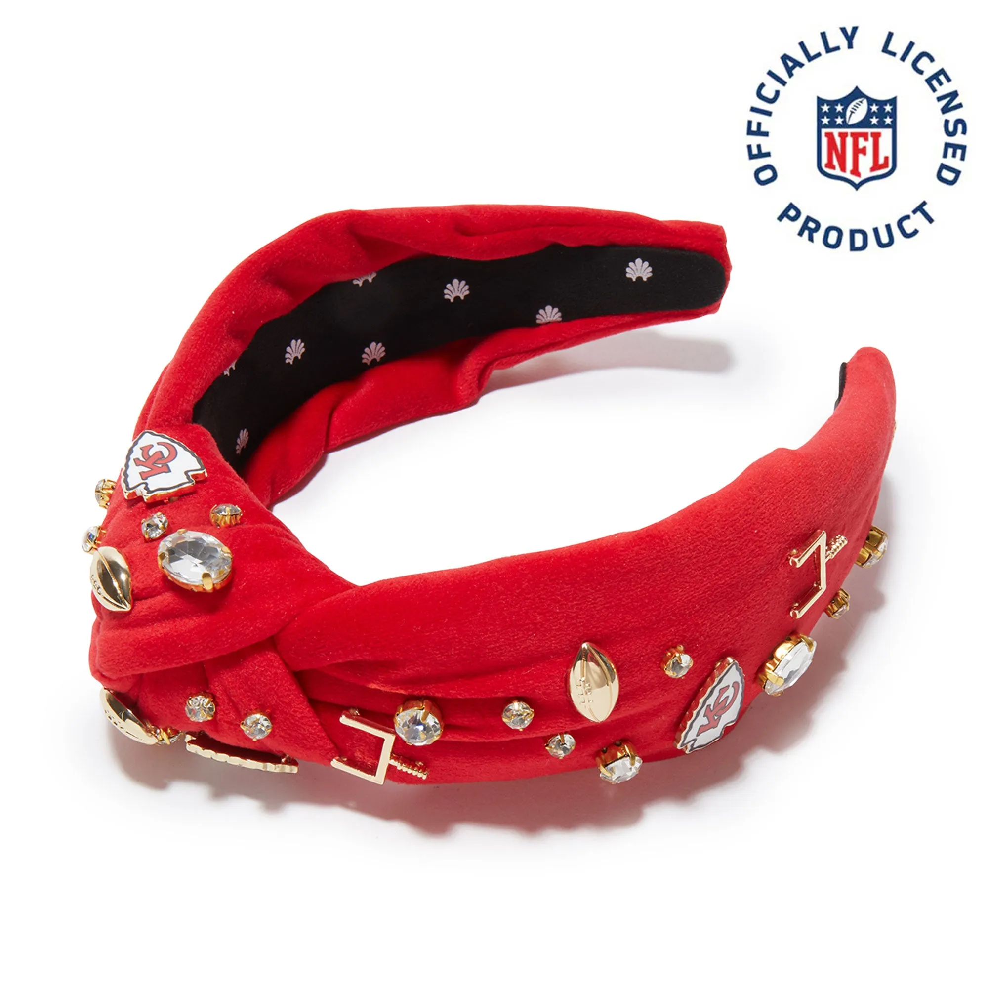 KANSAS CITY CHIEFS LELE SADOUGHI X NFL RED EMBELLISHED KNOTTED HEADBAND sold by Lele Sadoughi