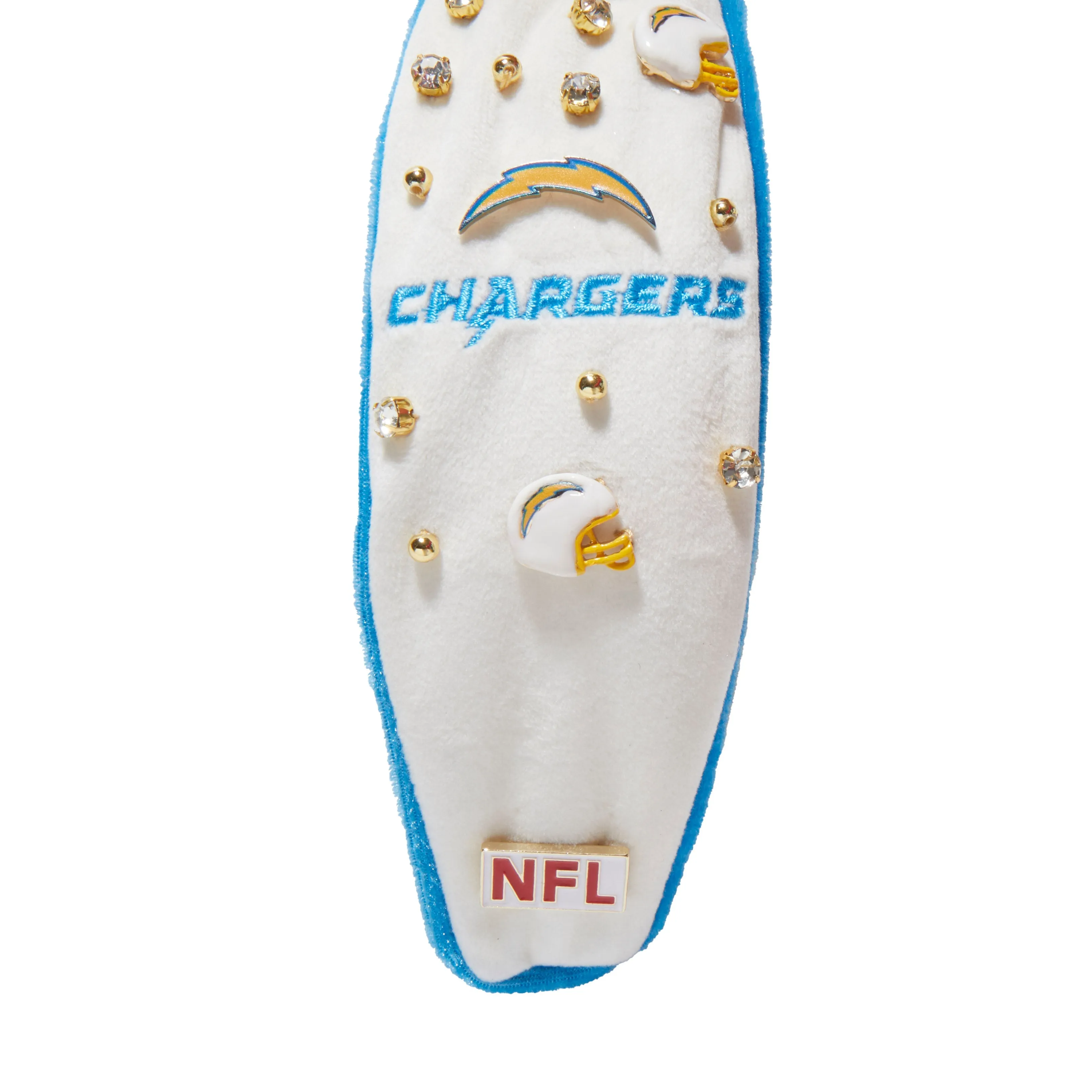 LA CHARGERS LELE SADOUGHI X NFL IVORY EMBELLISHED KNOTTED HEADBAND sold by Lele Sadoughi product image thumbnail 4