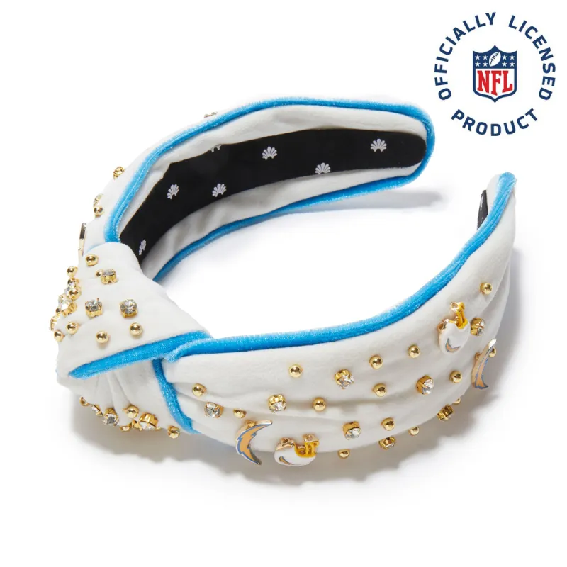 LA CHARGERS LELE SADOUGHI X NFL IVORY EMBELLISHED KNOTTED HEADBAND sold by Lele Sadoughi