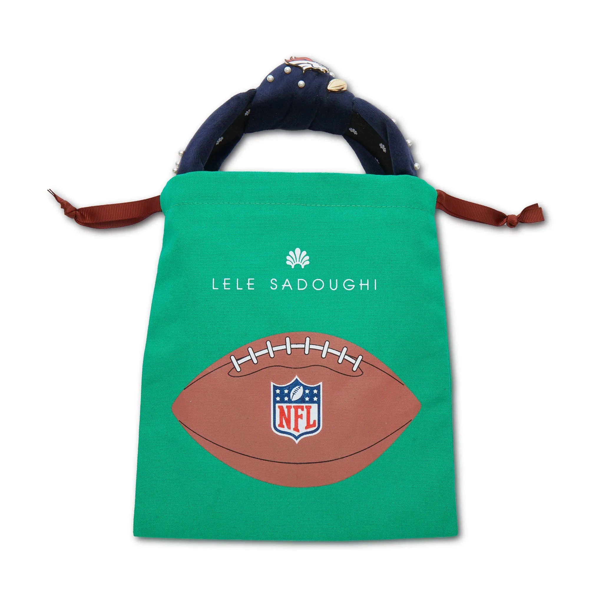 LA CHARGERS LELE SADOUGHI X NFL IVORY EMBELLISHED KNOTTED HEADBAND sold by Lele Sadoughi product image thumbnail 5