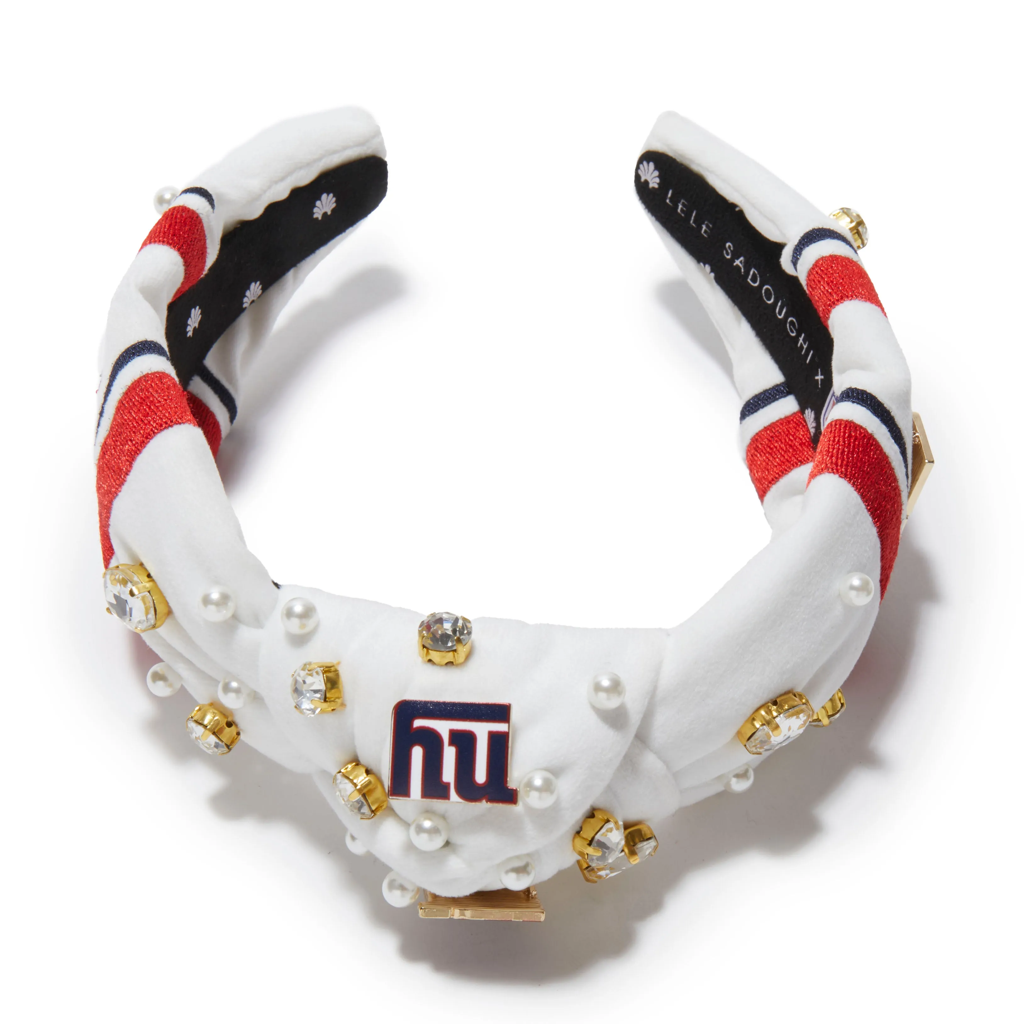 NEW YORK GIANTS LELE SADOUGHI X NFL IVORY EMBELLISHED KNOTTED HEADBAND sold by Lele Sadoughi product image thumbnail 3