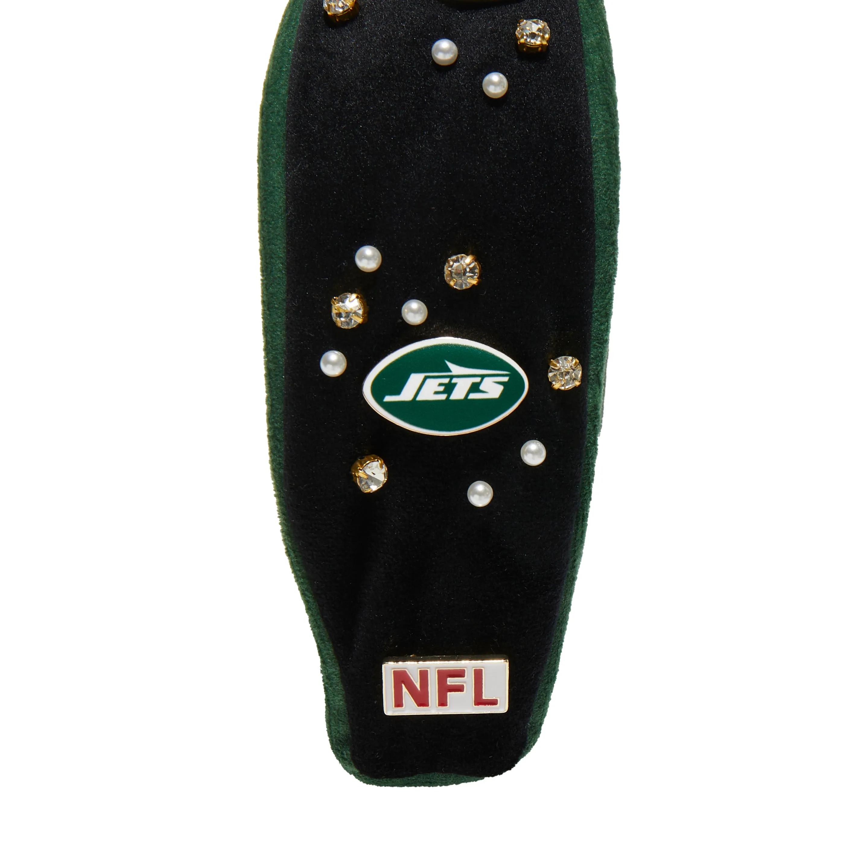 NEW YORK JETS LELE SADOUGHI X NFL JET EMBELLISHED KNOTTED HEADBAND sold by Lele Sadoughi product image thumbnail 4