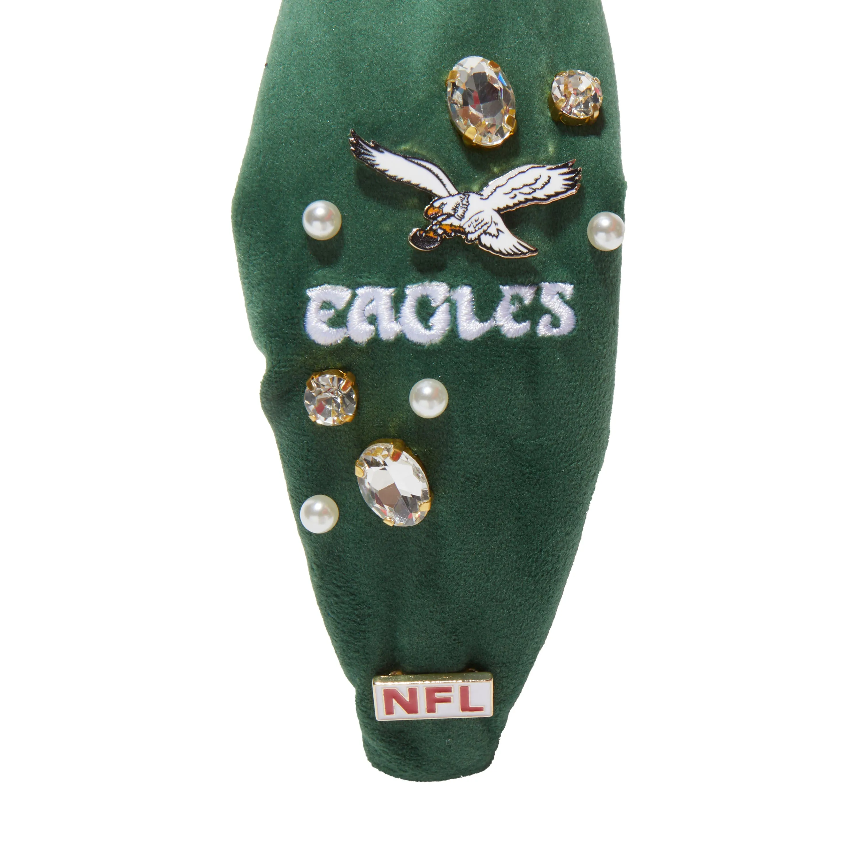 PHILADELPHIA EAGLES LELE SADOUGHI X NFL KELLY GREEN EMBELLISHED KNOTTED HEADBAND sold by Lele Sadoughi product image thumbnail 3