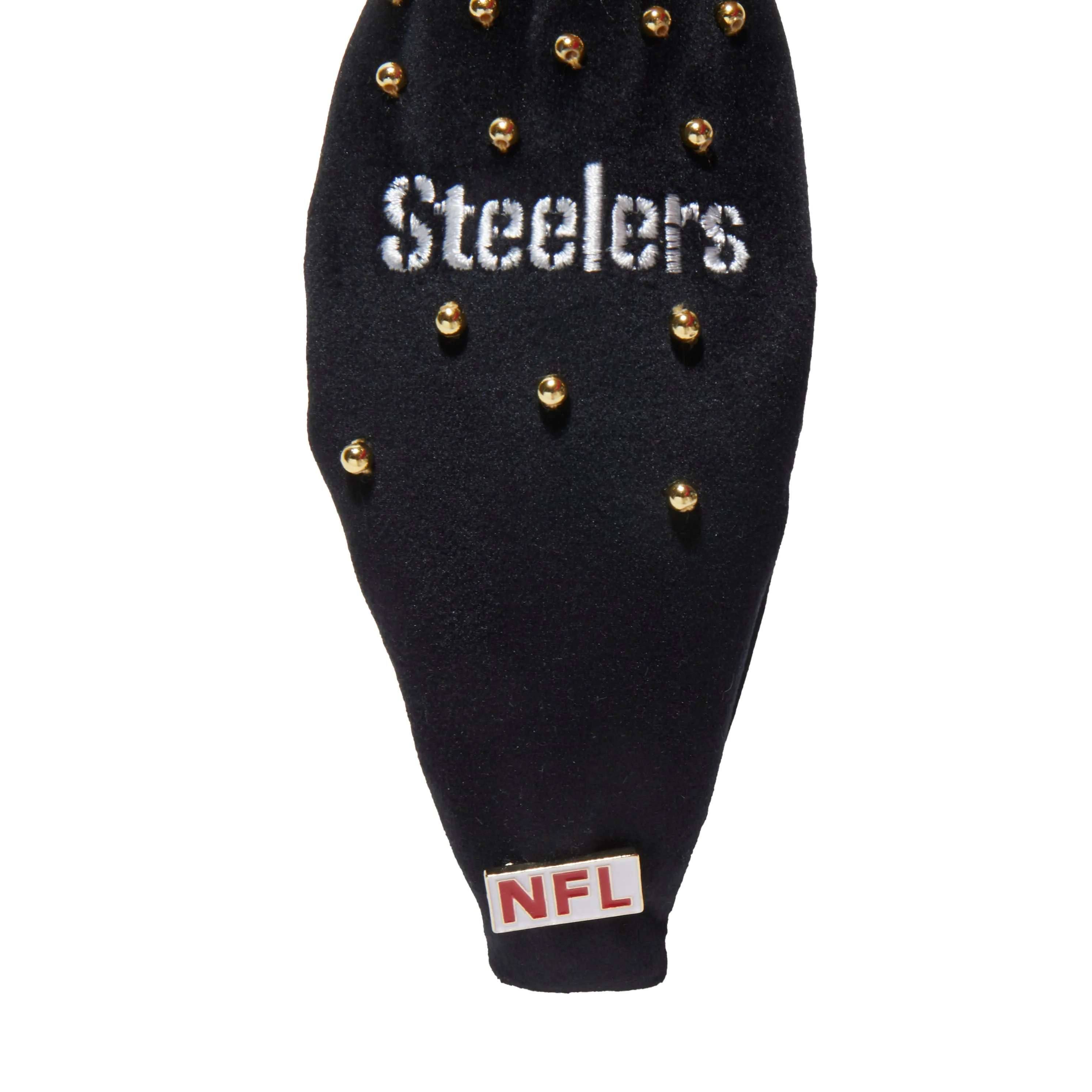 PITTSBURGH STEELERS LELE SADOUGHI X NFL JET EMBELLISHED KNOTTED HEADBAND sold by Lele Sadoughi product image thumbnail 4