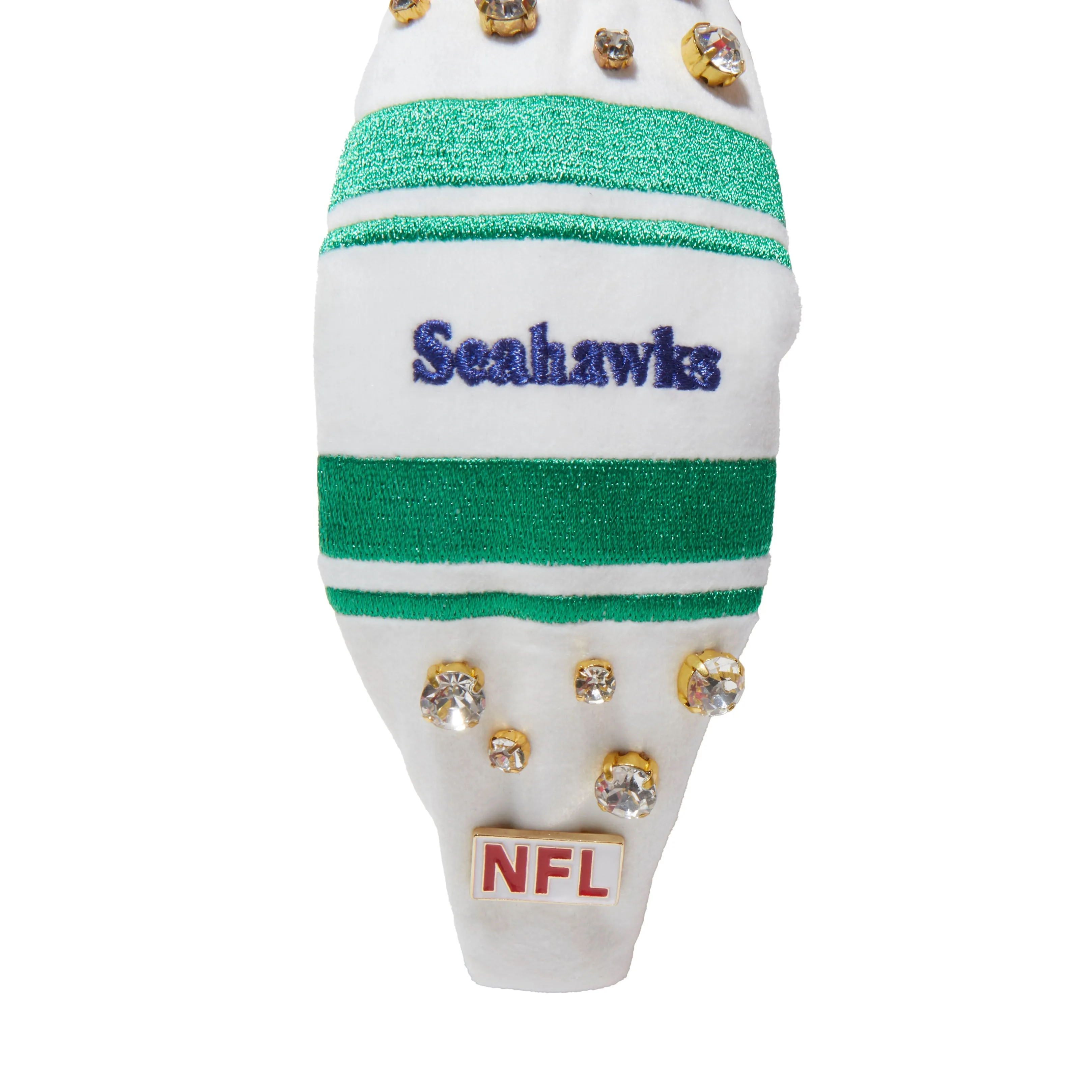 SEATTLE SEAHAWKS LELE SADOUGHI X NFL IVORY EMBELLISHED KNOTTED HEADBAND sold by Lele Sadoughi product image thumbnail 4