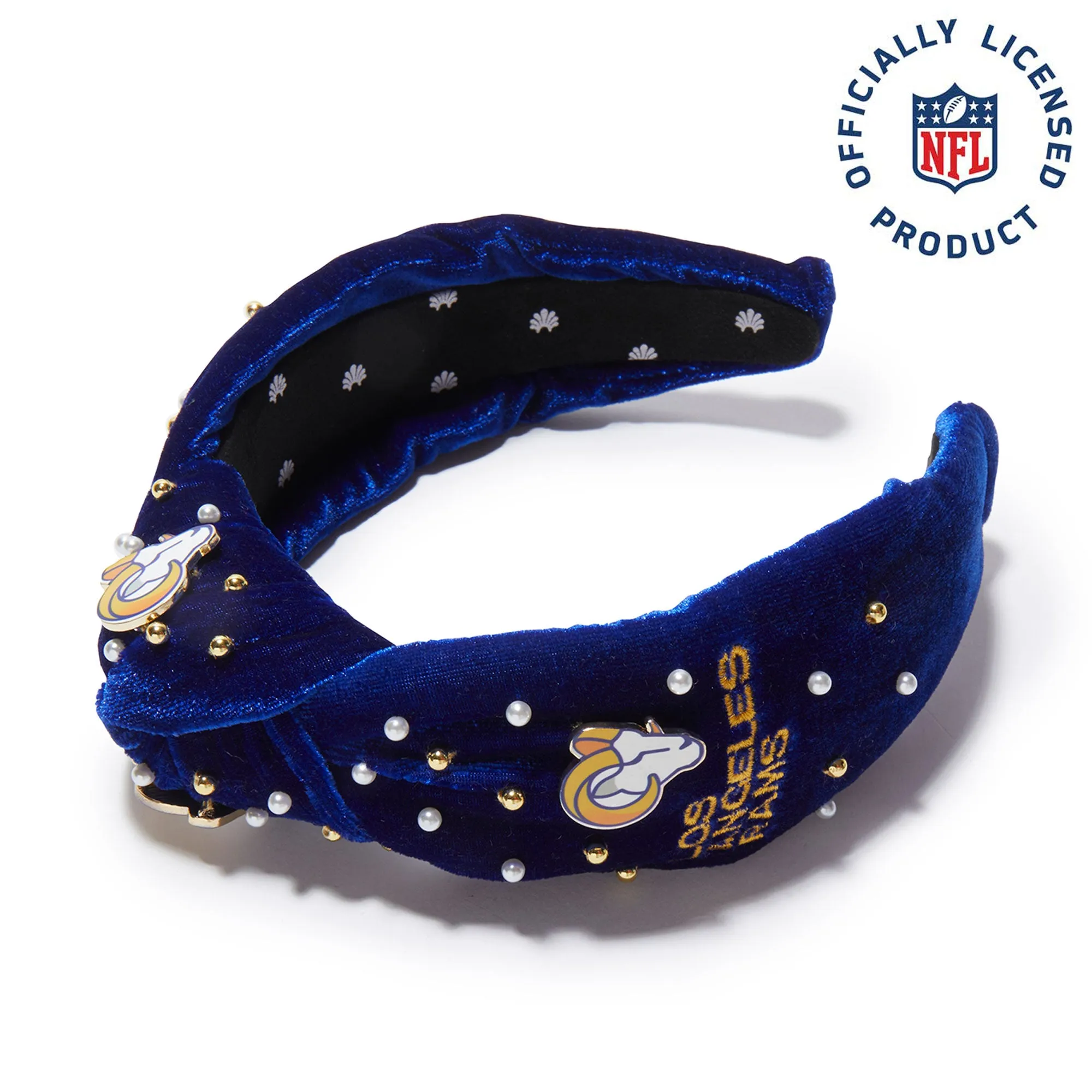 LOS ANGELES RAMS LELE SADOUGHI X NFL ROYAL EMBELLISHED KNOTTED HEADBAND sold by Lele Sadoughi