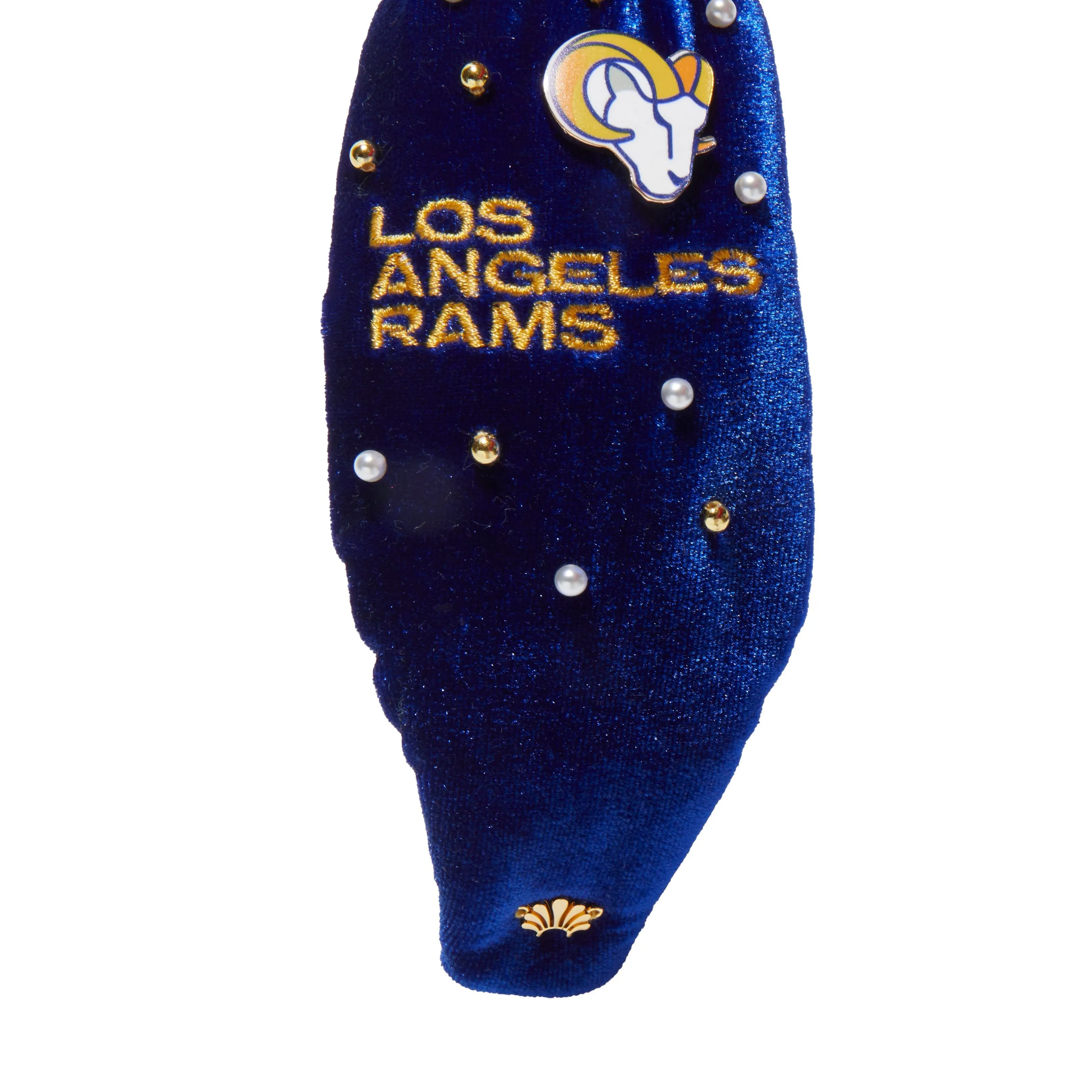 LOS ANGELES RAMS LELE SADOUGHI X NFL ROYAL EMBELLISHED KNOTTED HEADBAND sold by Lele Sadoughi product image thumbnail 4