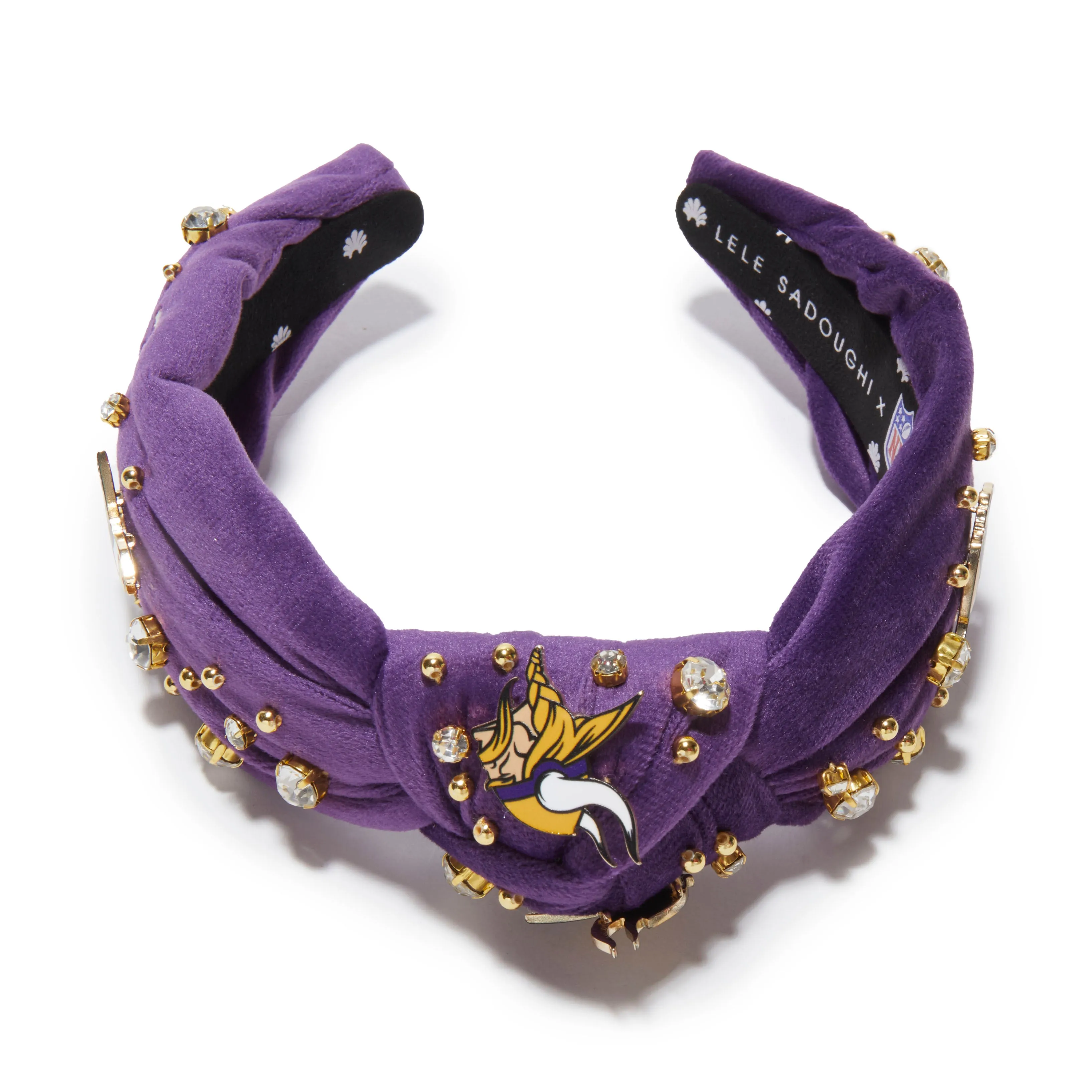 MINNESOTA VIKINGS LELE SADOUGHI X NFL PURPLE EMBELLISHED KNOTTED HEADBAND sold by Lele Sadoughi product image thumbnail 3