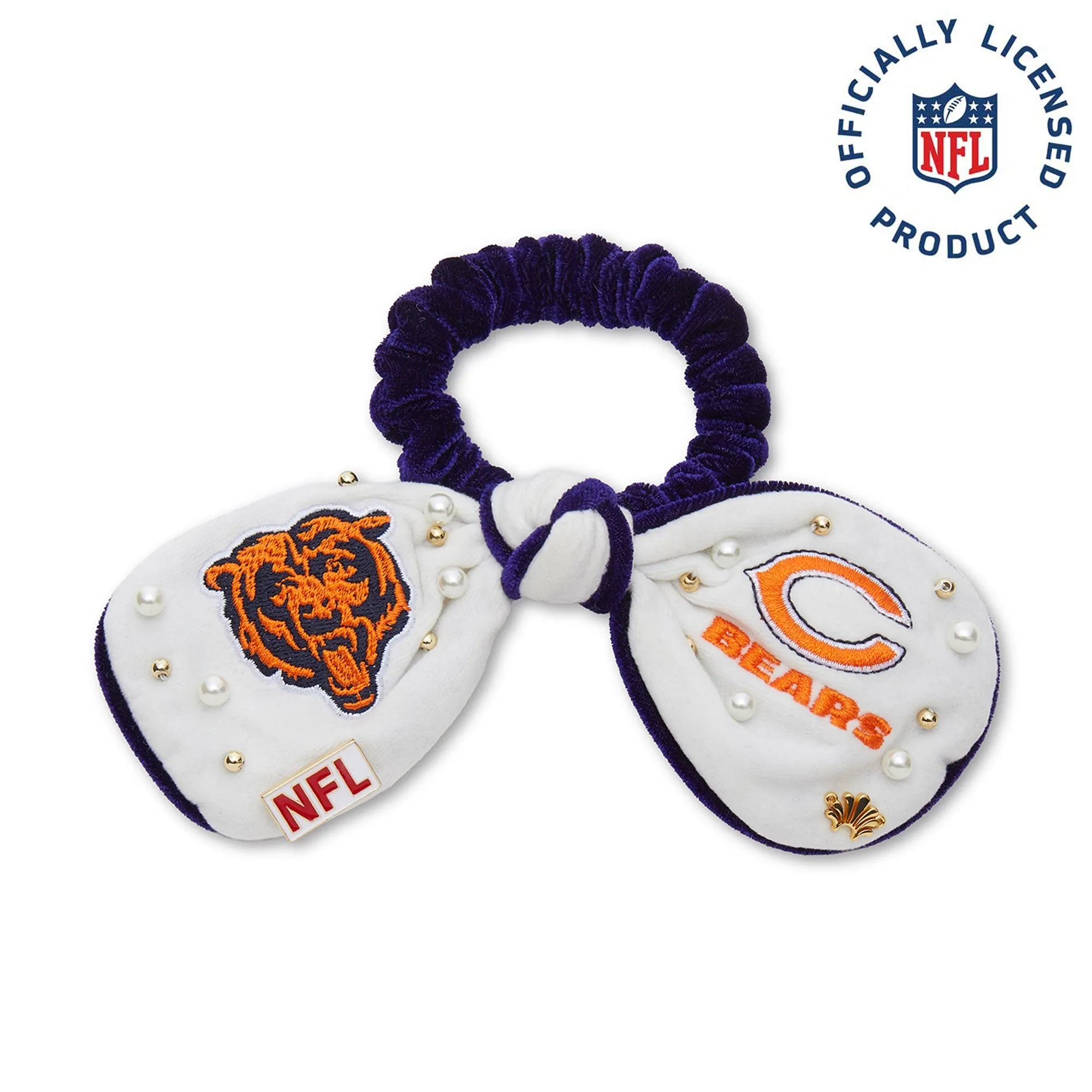 CHICAGO BEARS LELE SADOUGHI X NFL IVORY BOW SCRUNCHIE sold by Lele Sadoughi