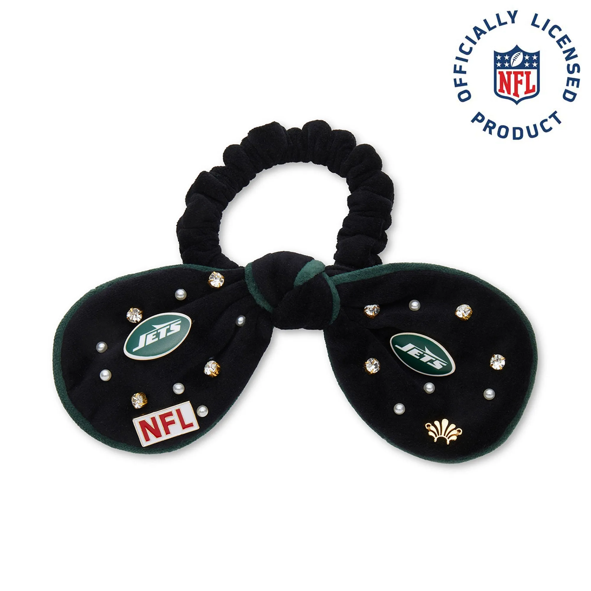 NEW YORK JETS LELE SADOUGHI X NFL JET BOW SCRUNCHIE sold by Lele Sadoughi