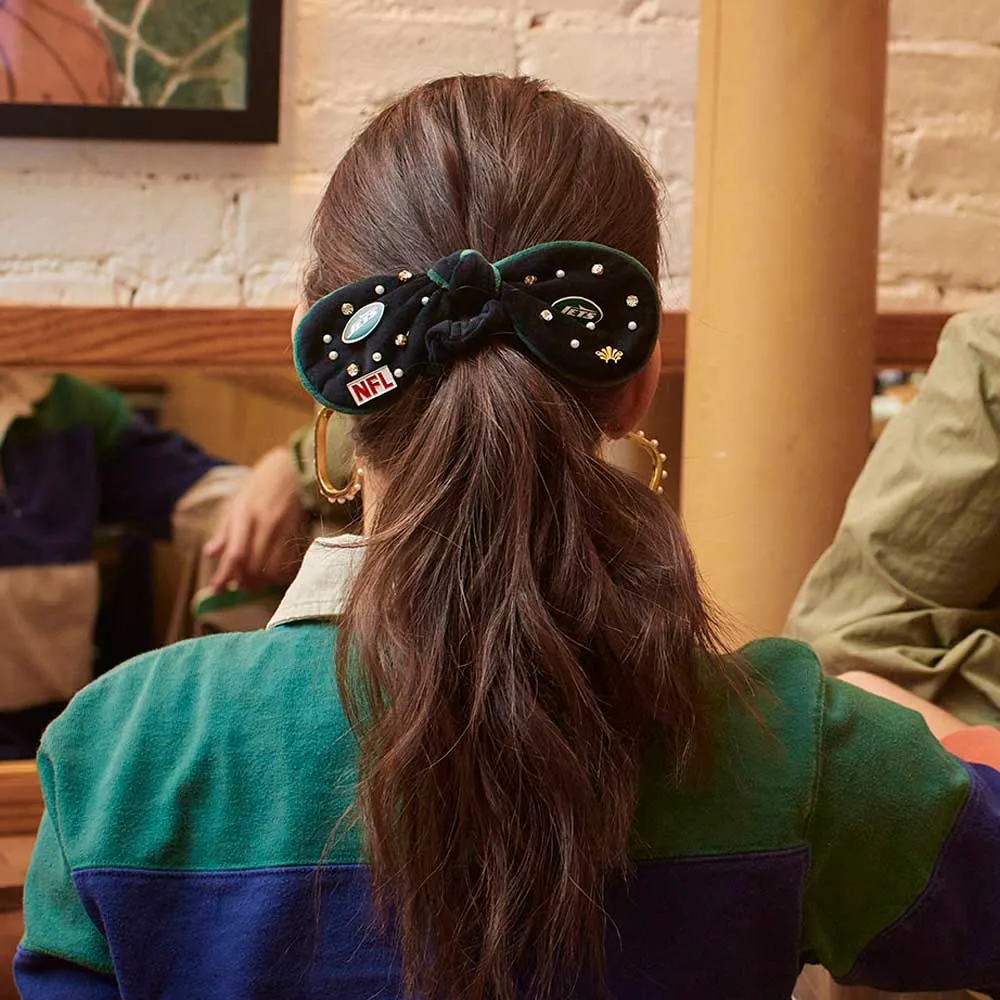 NEW YORK JETS LELE SADOUGHI X NFL JET BOW SCRUNCHIE sold by Lele Sadoughi product image thumbnail 2
