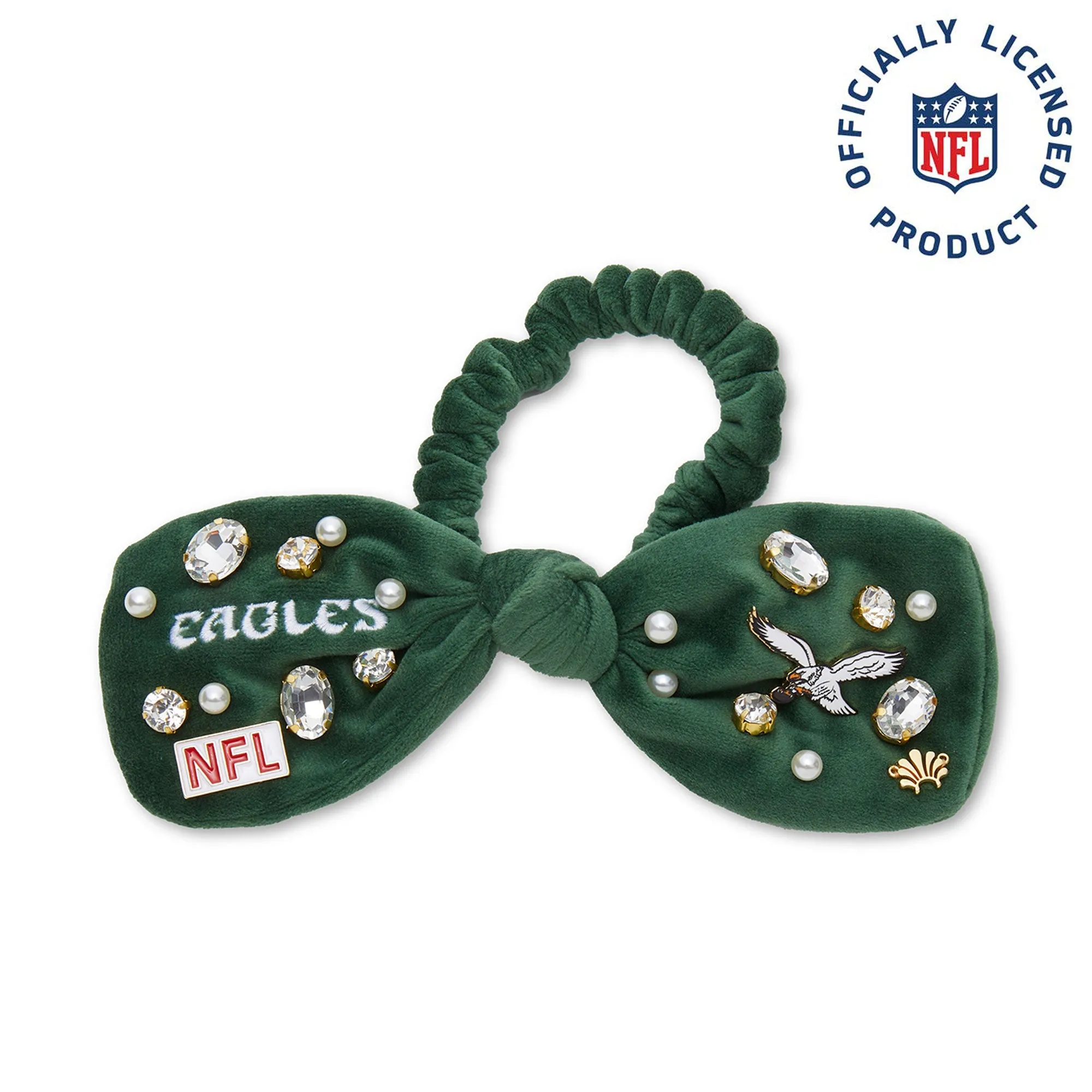 PHILADELPHIA EAGLES LELE SADOUGHI X NFL KELLY GREEN BOW SCRUNCHIE sold by Lele Sadoughi