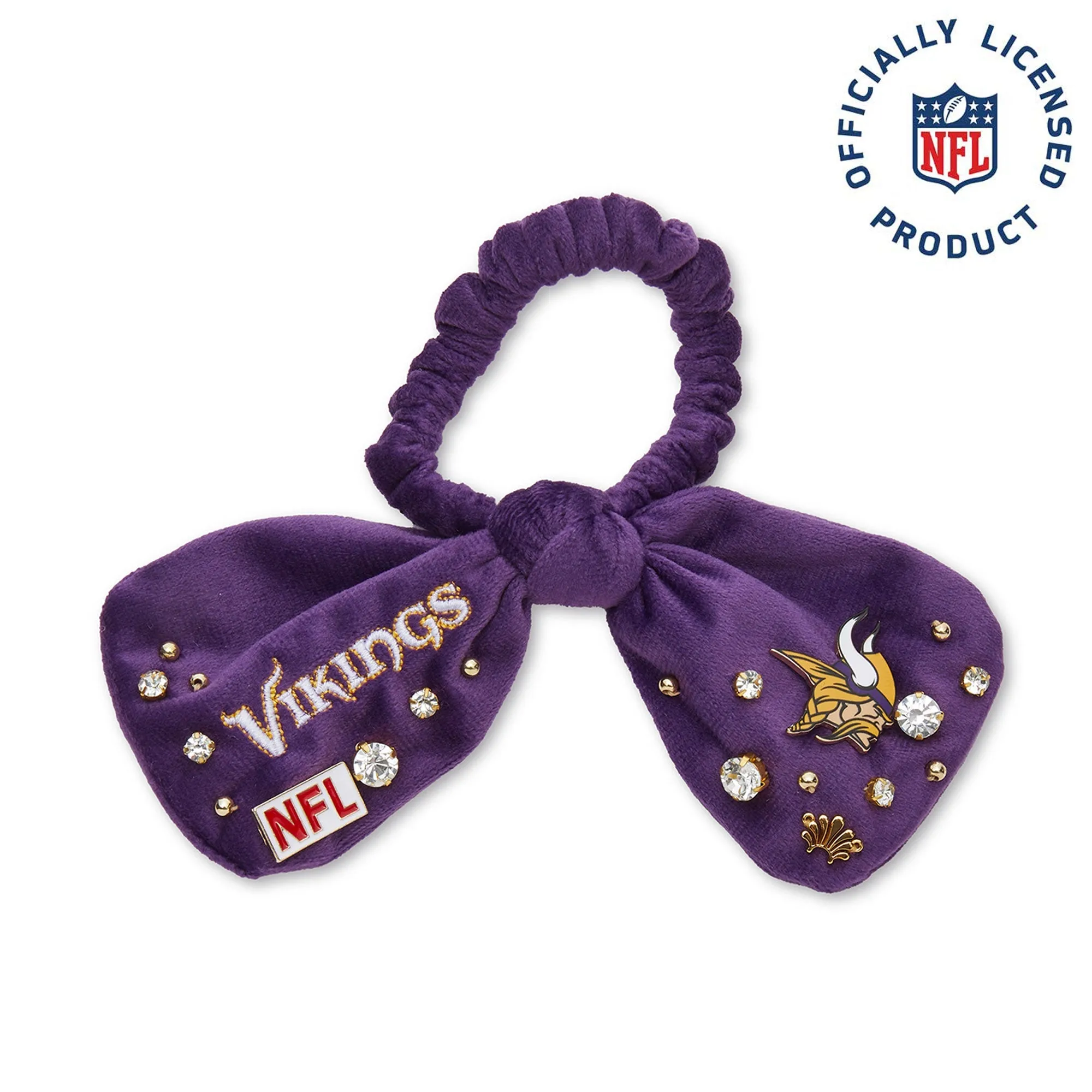 MINNESOTA VIKINGS LELE SADOUGHI X NFL PURPLE BOW SCRUNCHIE sold by Lele Sadoughi