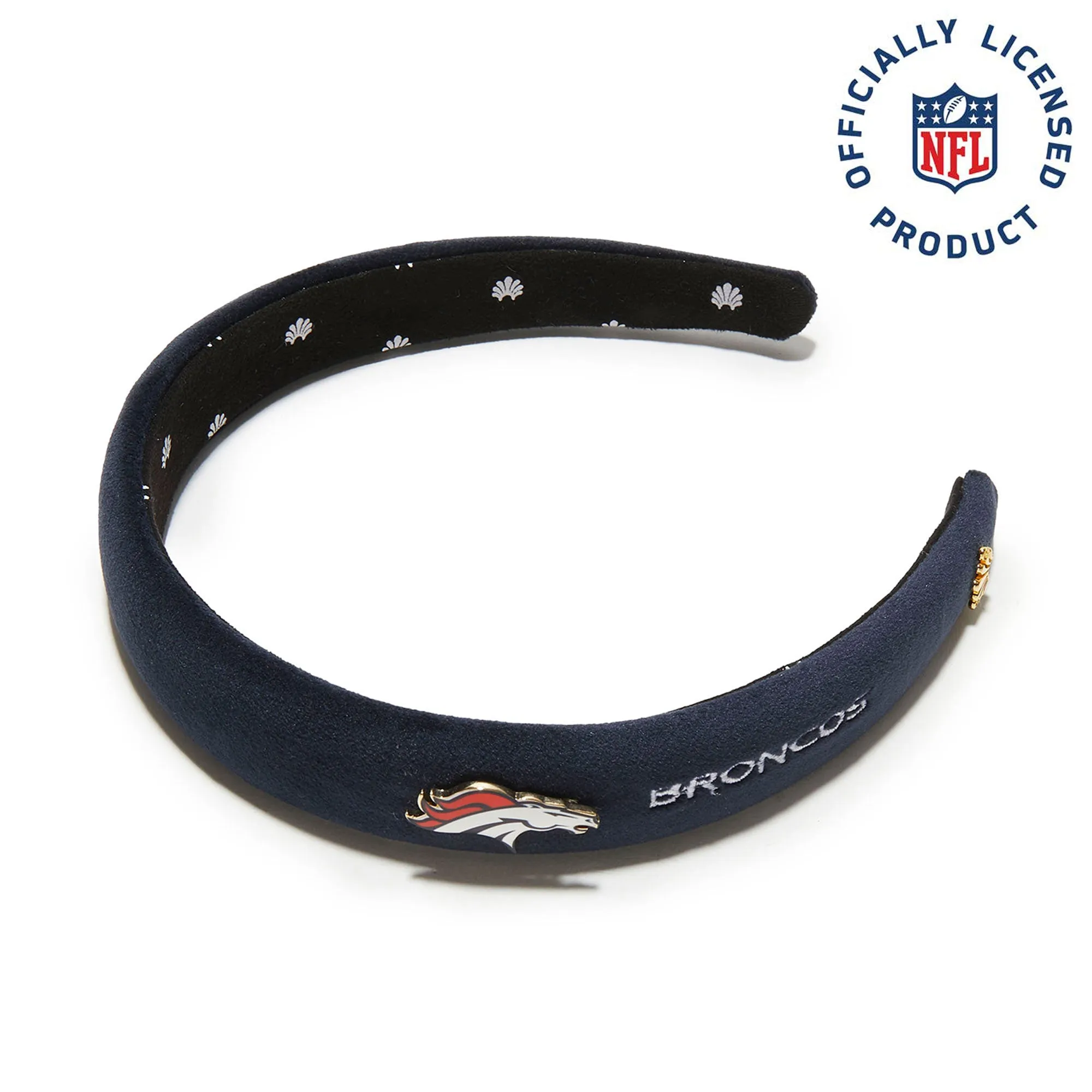 DENVER BRONCOS LELE SADOUGHI X NFL NAVY CHARLOTTE HEADBAND sold by Lele Sadoughi