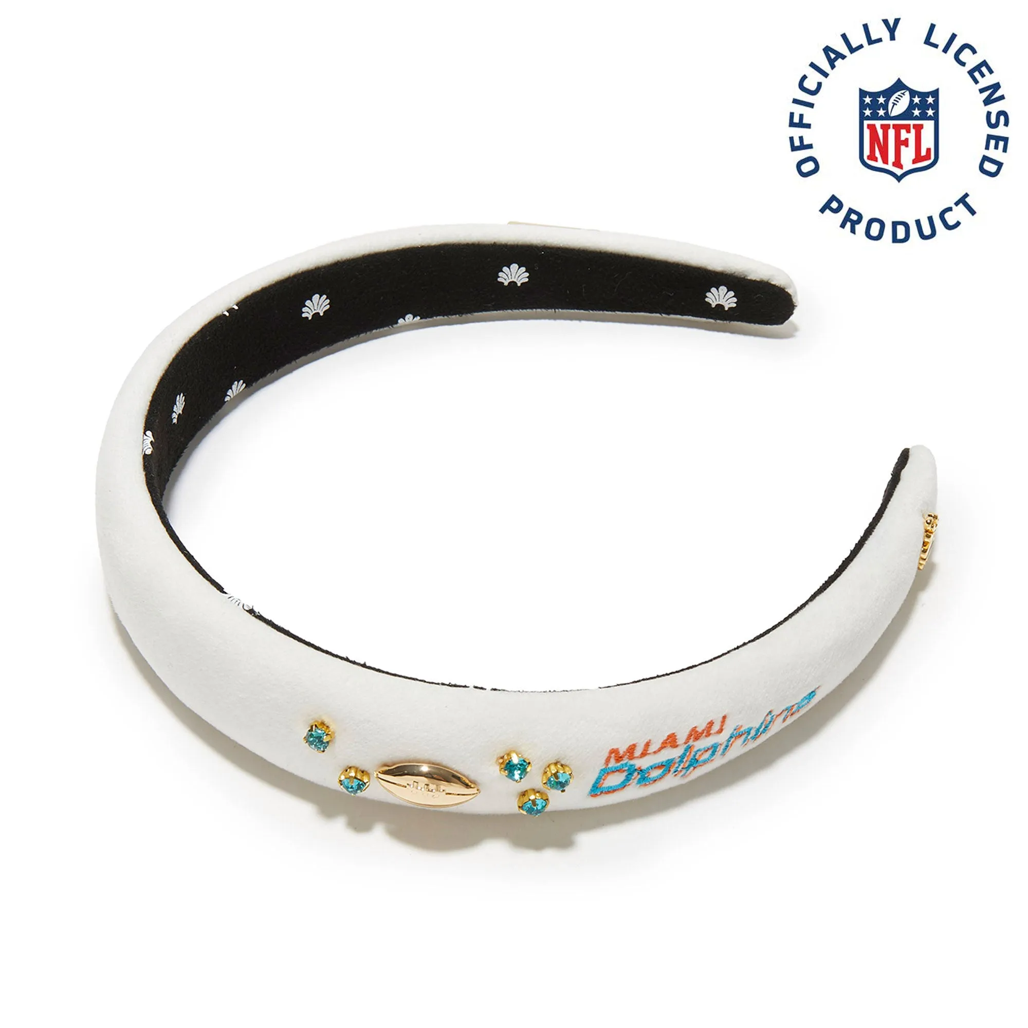 MIAMI DOLPHINS LELE SADOUGHI X NFL IVORY CHARLOTTE HEADBAND sold by Lele Sadoughi