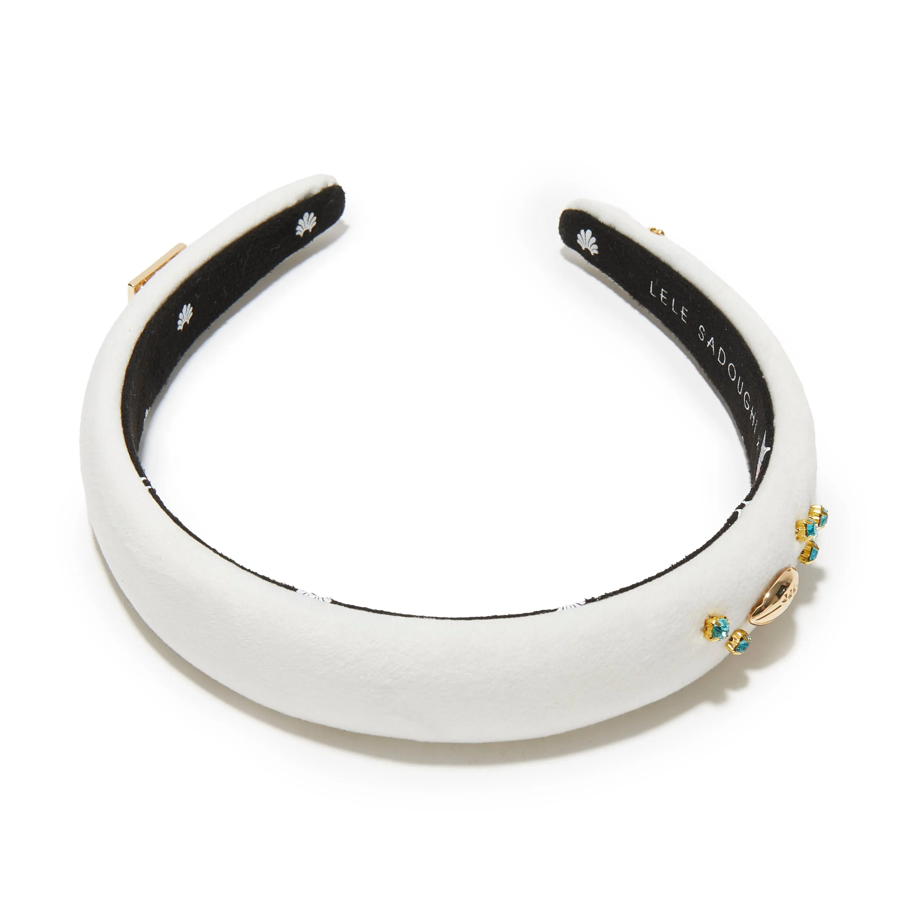 MIAMI DOLPHINS LELE SADOUGHI X NFL IVORY CHARLOTTE HEADBAND sold by Lele Sadoughi product image thumbnail 3