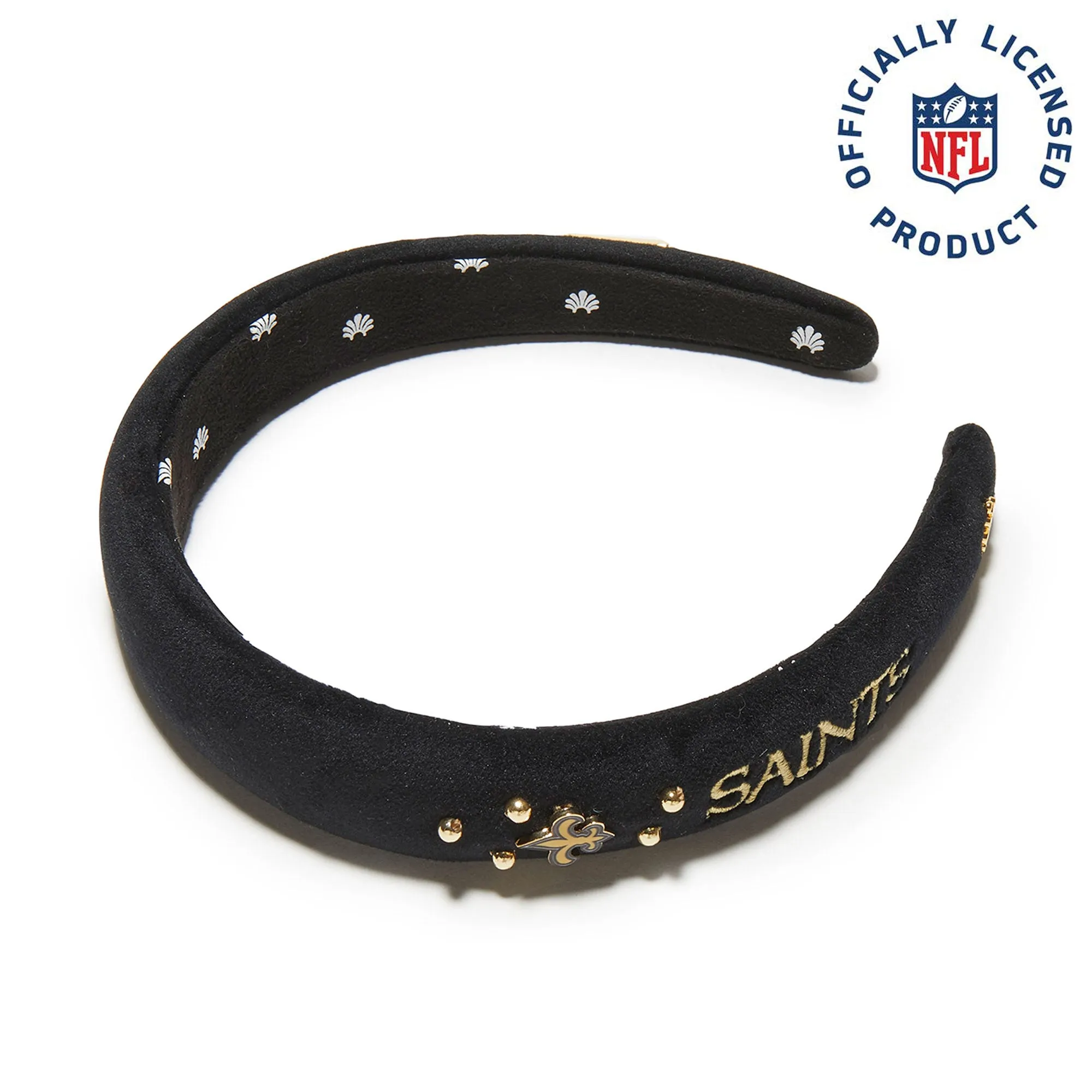 NEW ORLEANS SAINTS LELE SADOUGHI X NFL JET CHARLOTTE HEADBAND sold by Lele Sadoughi
