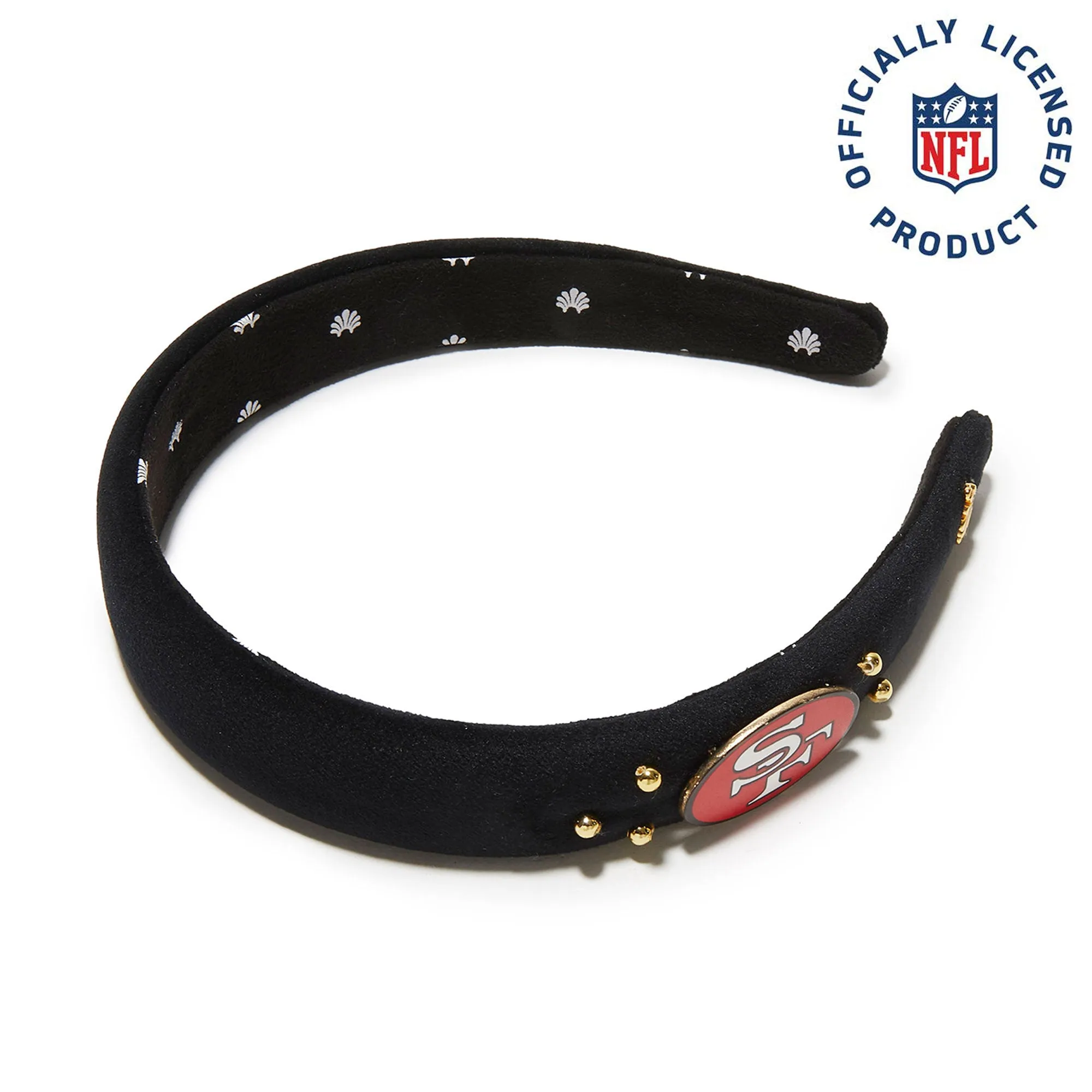 SF 49ERS LELE SADOUGHI X NFL JET CHARLOTTE HEADBAND sold by Lele Sadoughi