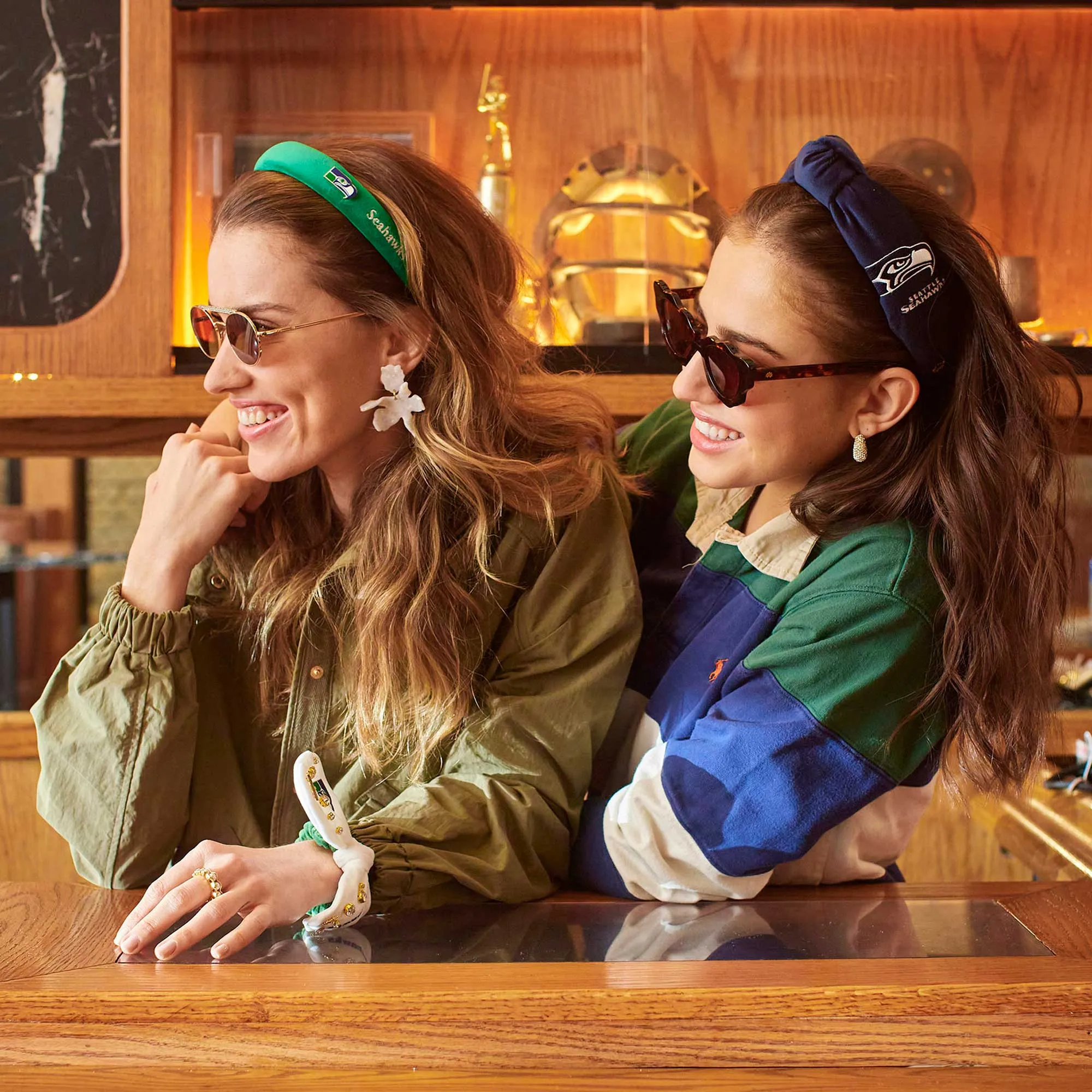 SEATTLE SEAHAWKS LELE SADOUGHI X NFL GREEN CHARLOTTE HEADBAND sold by Lele Sadoughi product image thumbnail 2