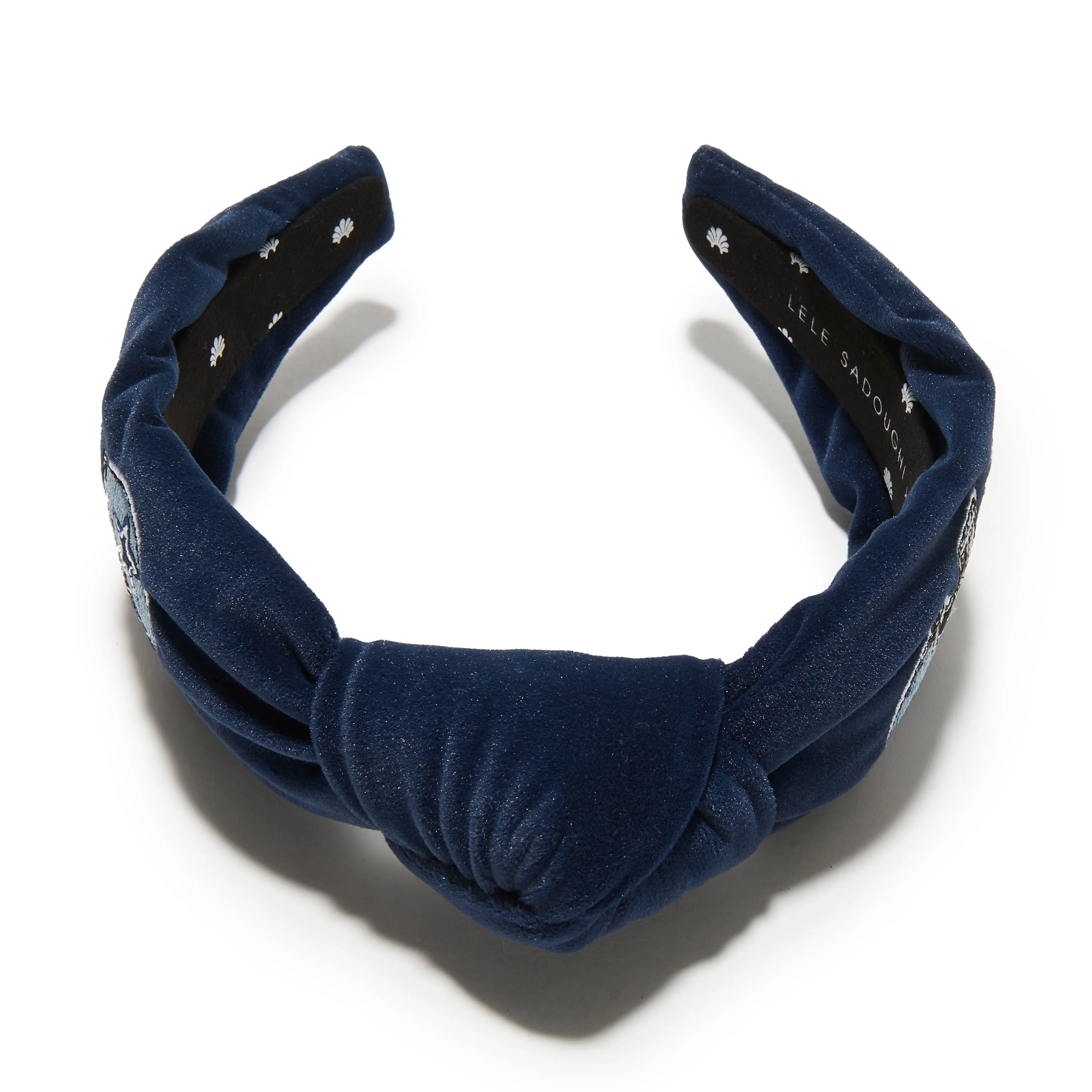 DALLAS COWBOYS LELE SADOUGHI X NFL NAVY BLUE EMBROIDERED KNOTTED HEADBAND sold by Lele Sadoughi product image thumbnail 2