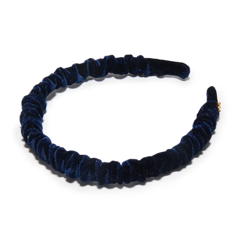 NAVY JESSIE VELVET HEADBAND sold by Lele Sadoughi