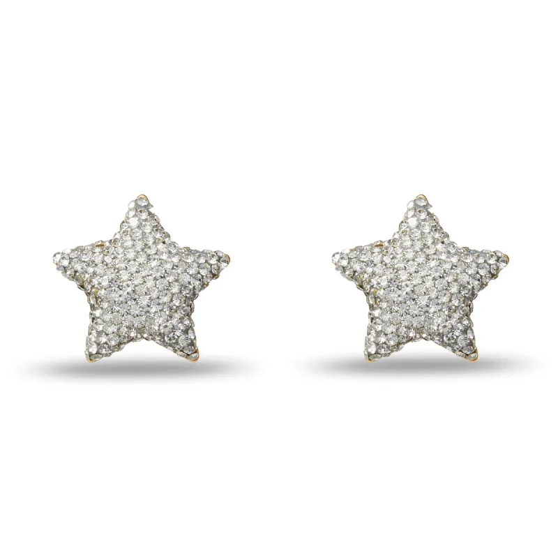 CRYSTAL PAVE STAR BUTTON EARRINGS sold by Lele Sadoughi