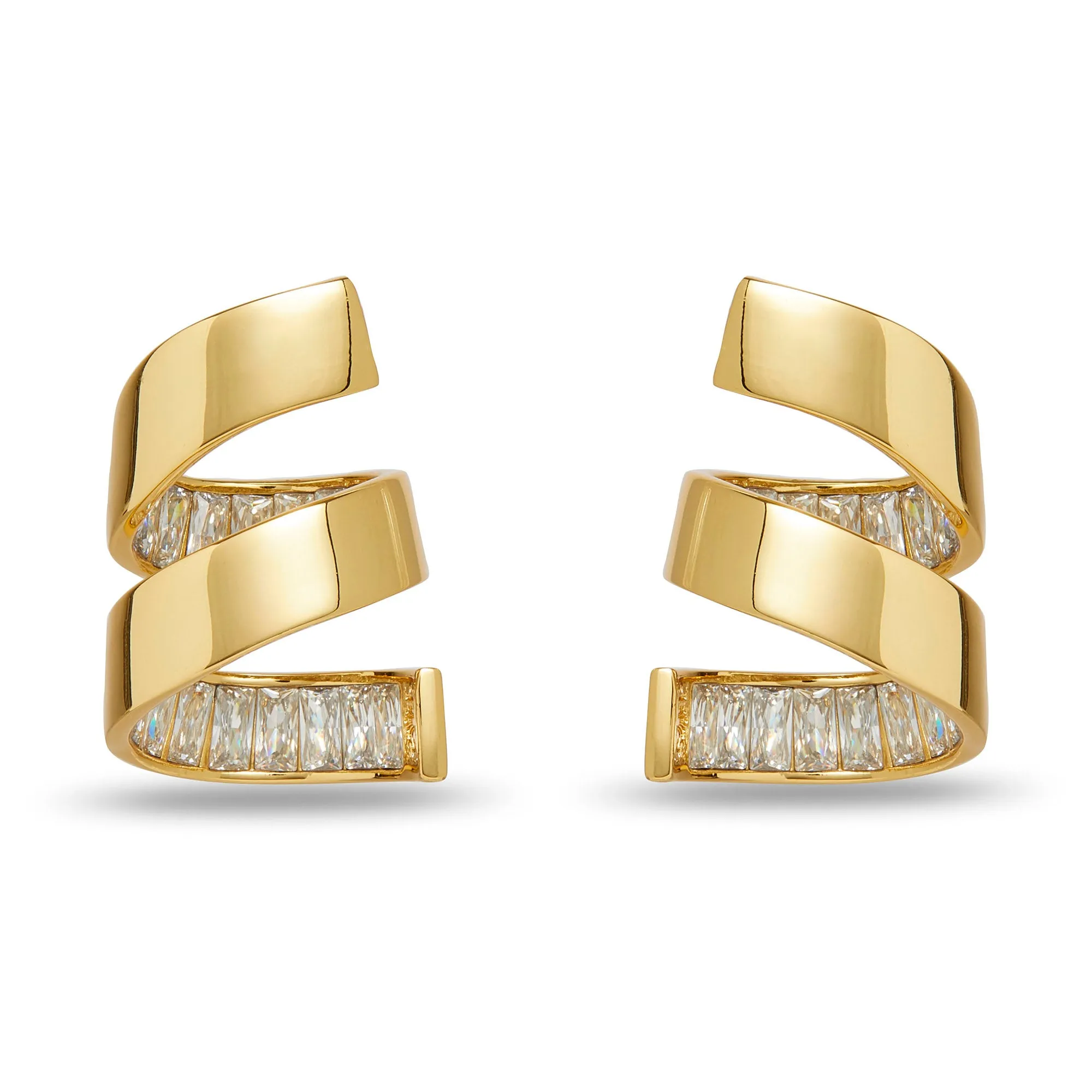 GOLD PIROUETTE SPIRAL EARRINGS sold by Lele Sadoughi