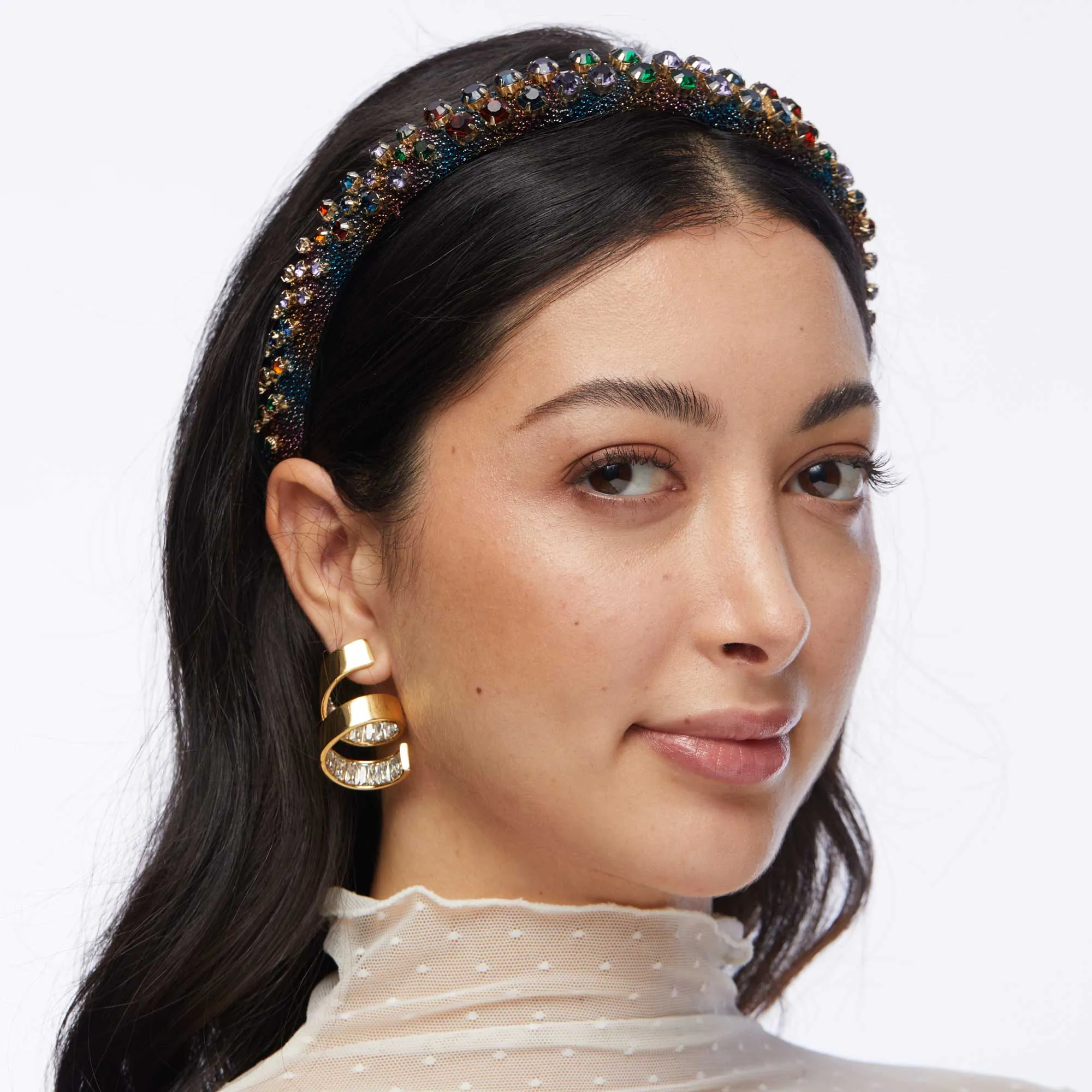 GOLD PIROUETTE SPIRAL EARRINGS sold by Lele Sadoughi product image thumbnail 2