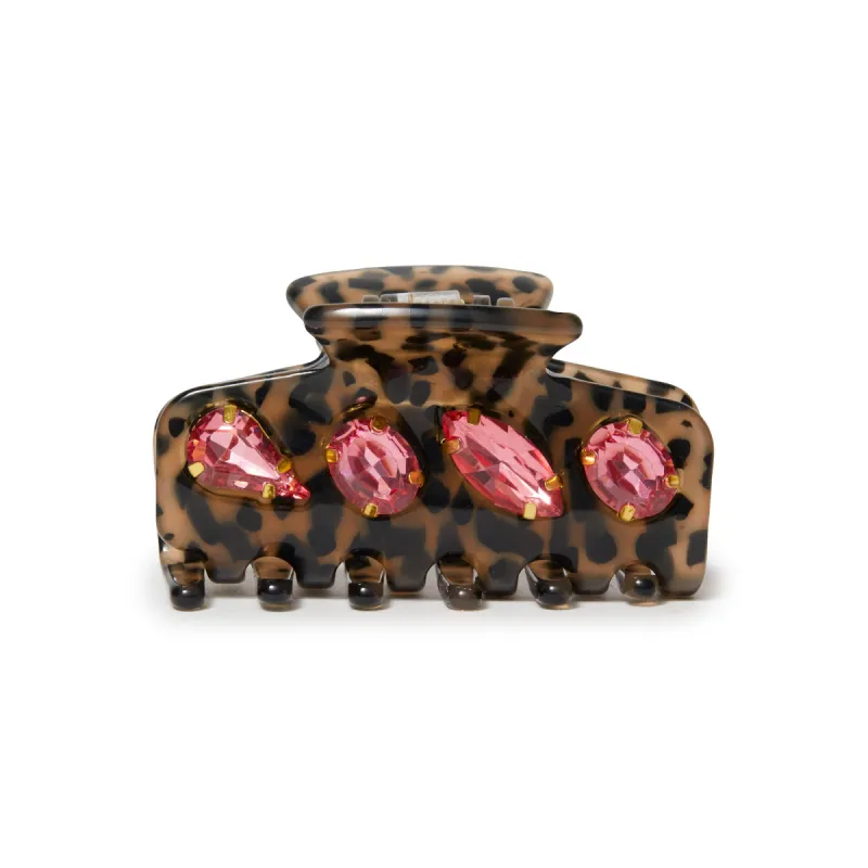 CHEETAH MINI CRYSTAL CLAW CLIP sold by Lele Sadoughi