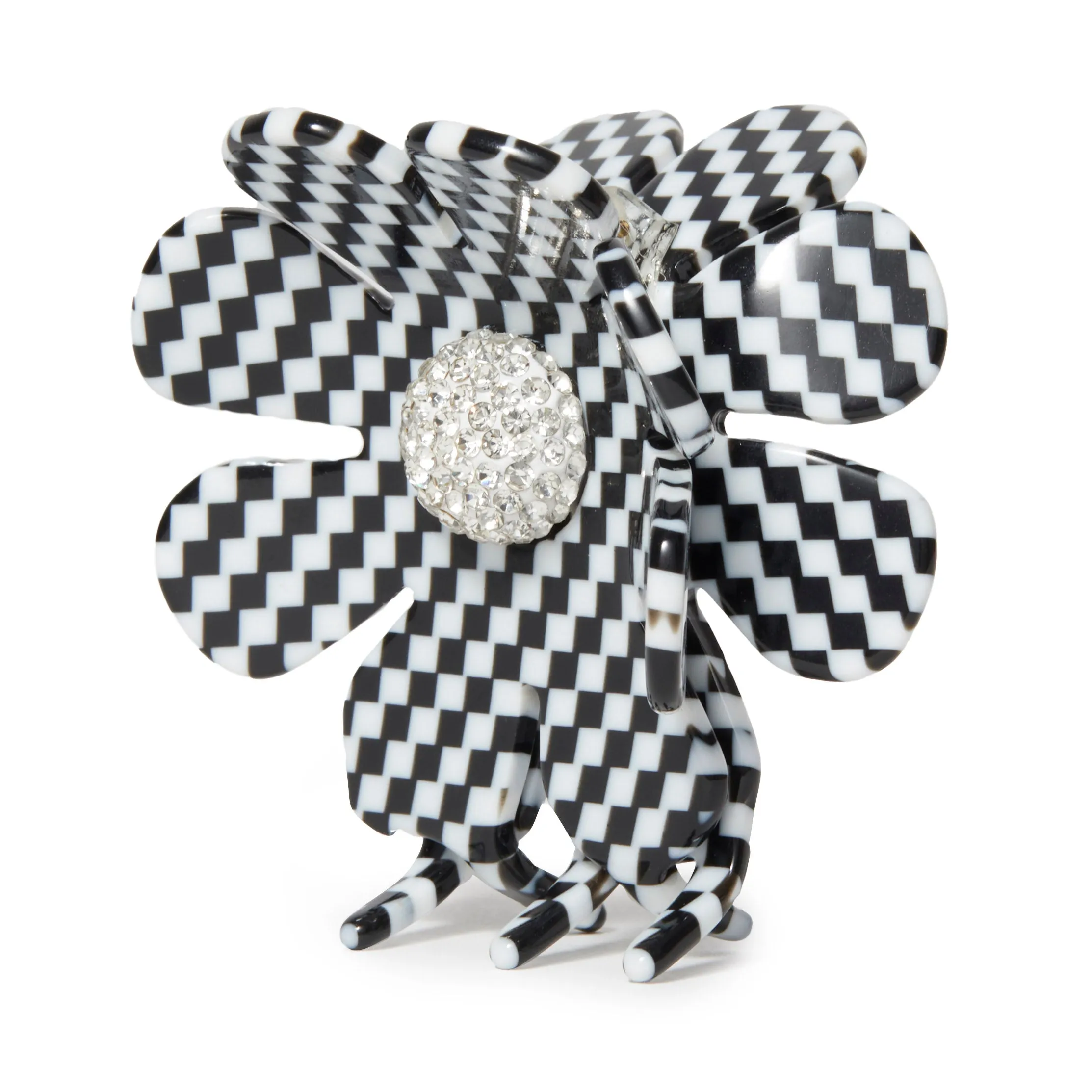 HARLEQUIN CHECK SUNFLOWER CLAW CLIP sold by Lele Sadoughi product image thumbnail 3