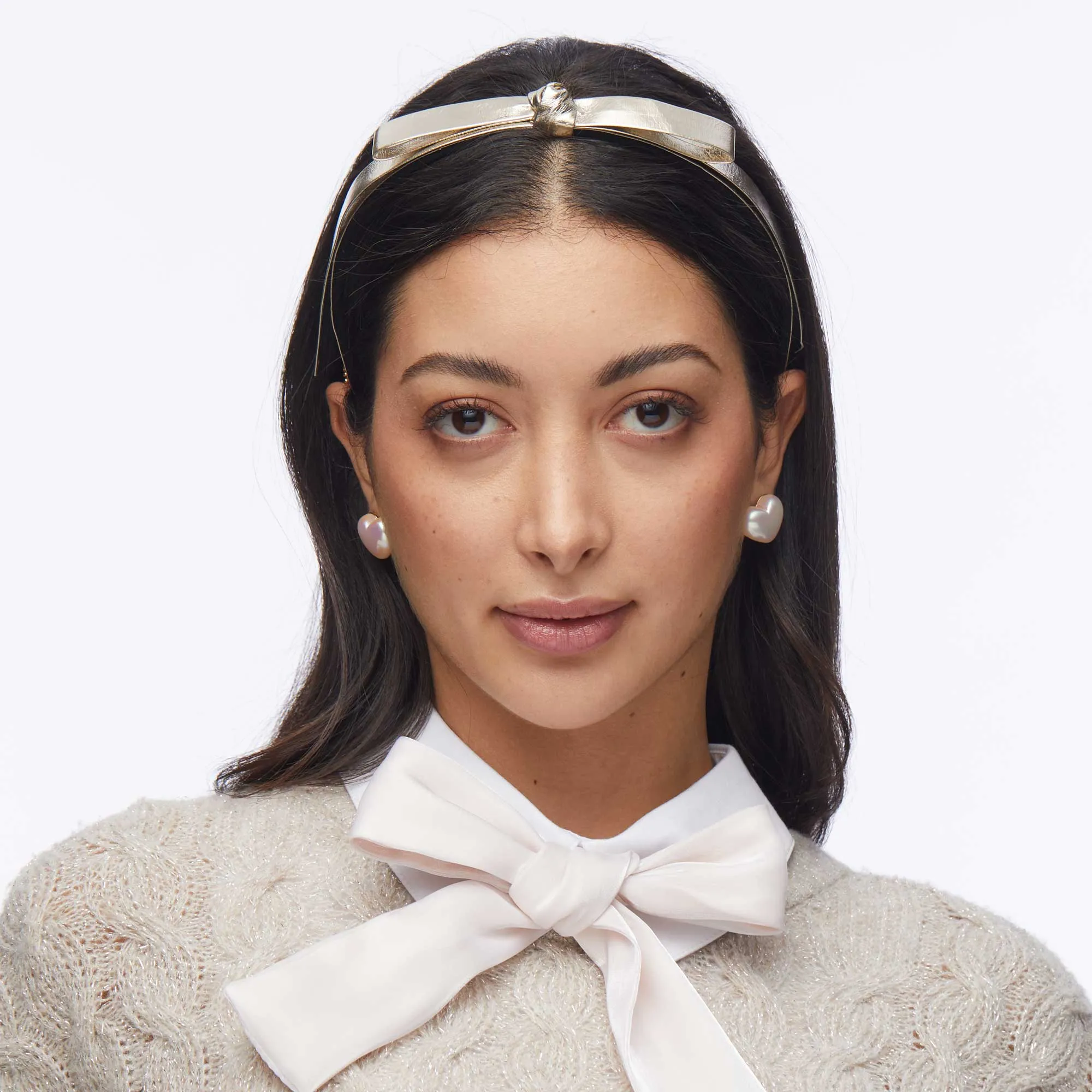 GOLD BARDOT FAUX LEATHER HEADBAND sold by Lele Sadoughi product image thumbnail 2