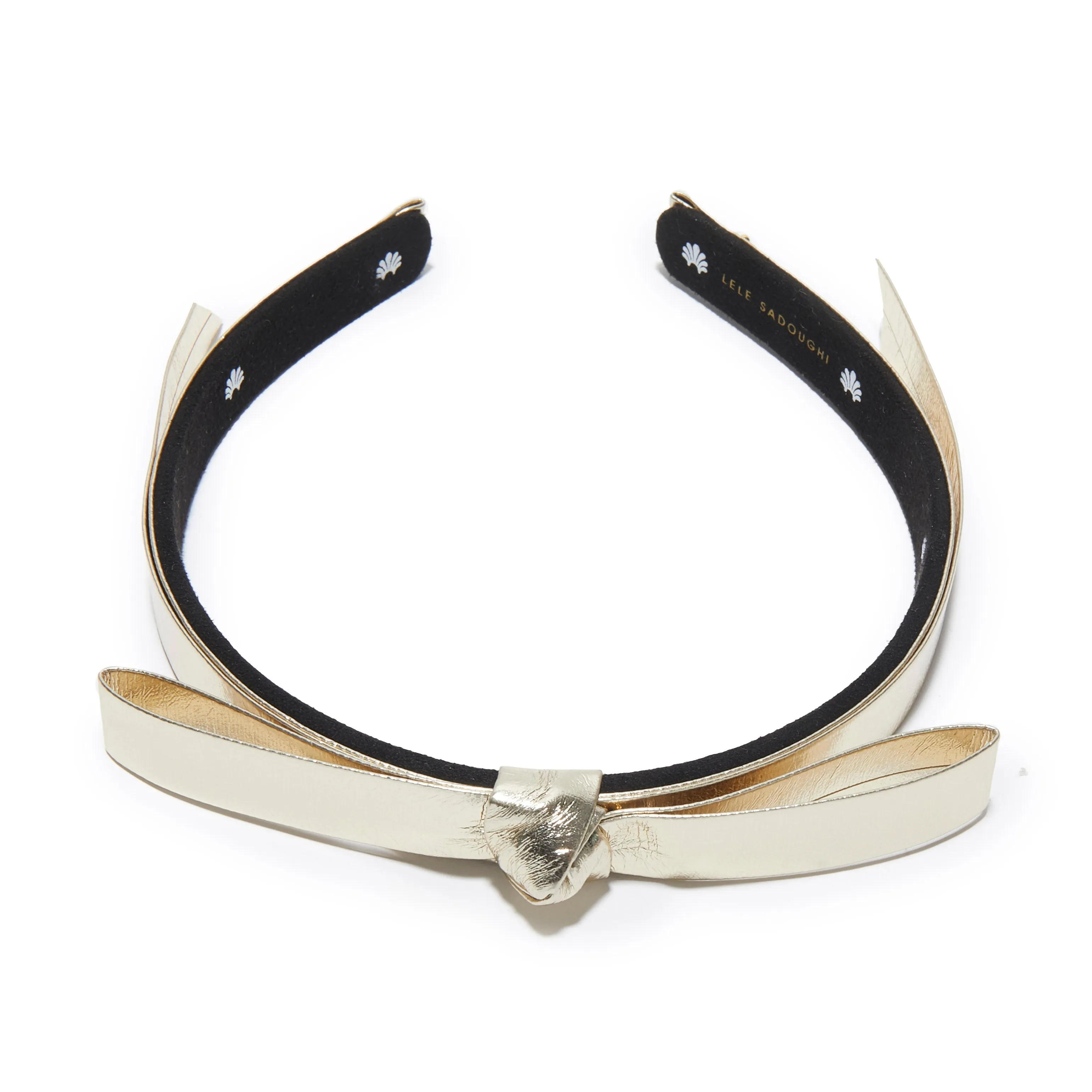 GOLD BARDOT FAUX LEATHER HEADBAND sold by Lele Sadoughi product image thumbnail 3