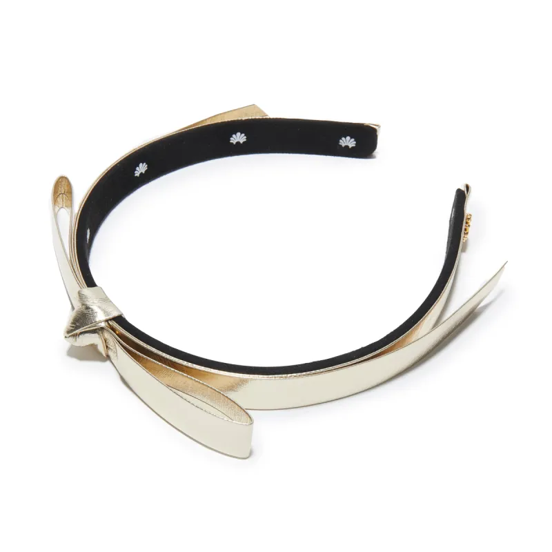 GOLD BARDOT FAUX LEATHER HEADBAND sold by Lele Sadoughi