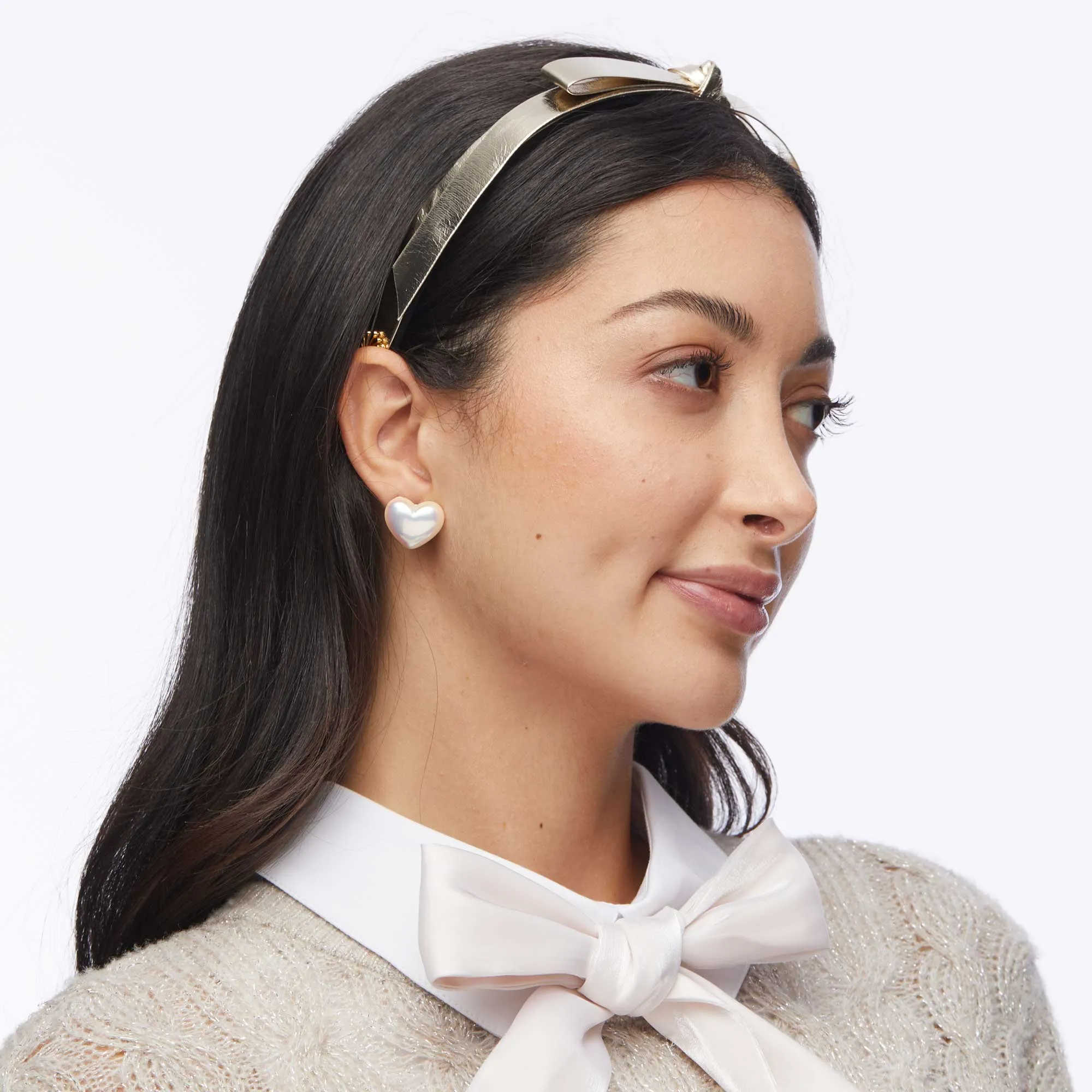 GOLD BARDOT FAUX LEATHER HEADBAND sold by Lele Sadoughi product image thumbnail 4