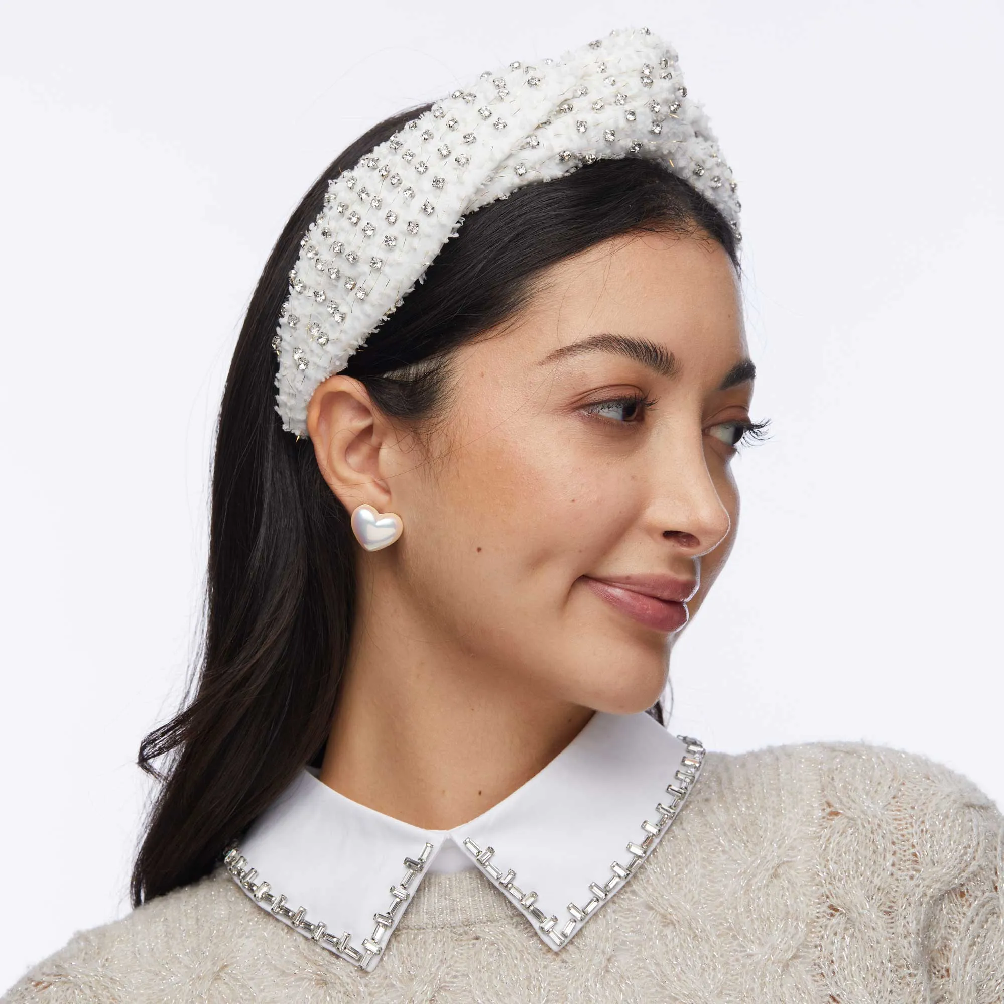 IVORY GRETA GOLD FLECK HEADBAND sold by Lele Sadoughi product image thumbnail 4