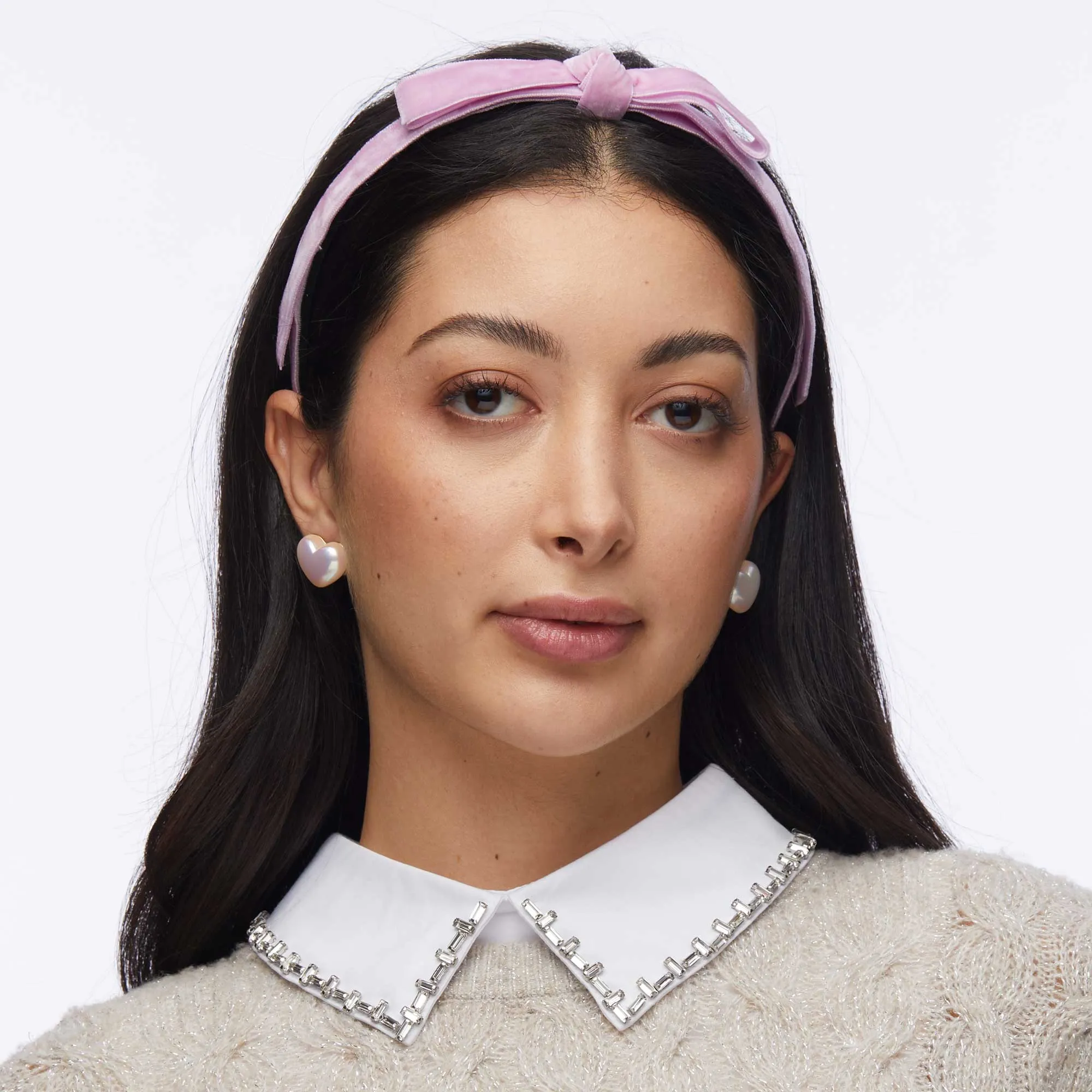 ORCHID BARDOT SLIM VELVET HEADBAND sold by Lele Sadoughi product image thumbnail 2