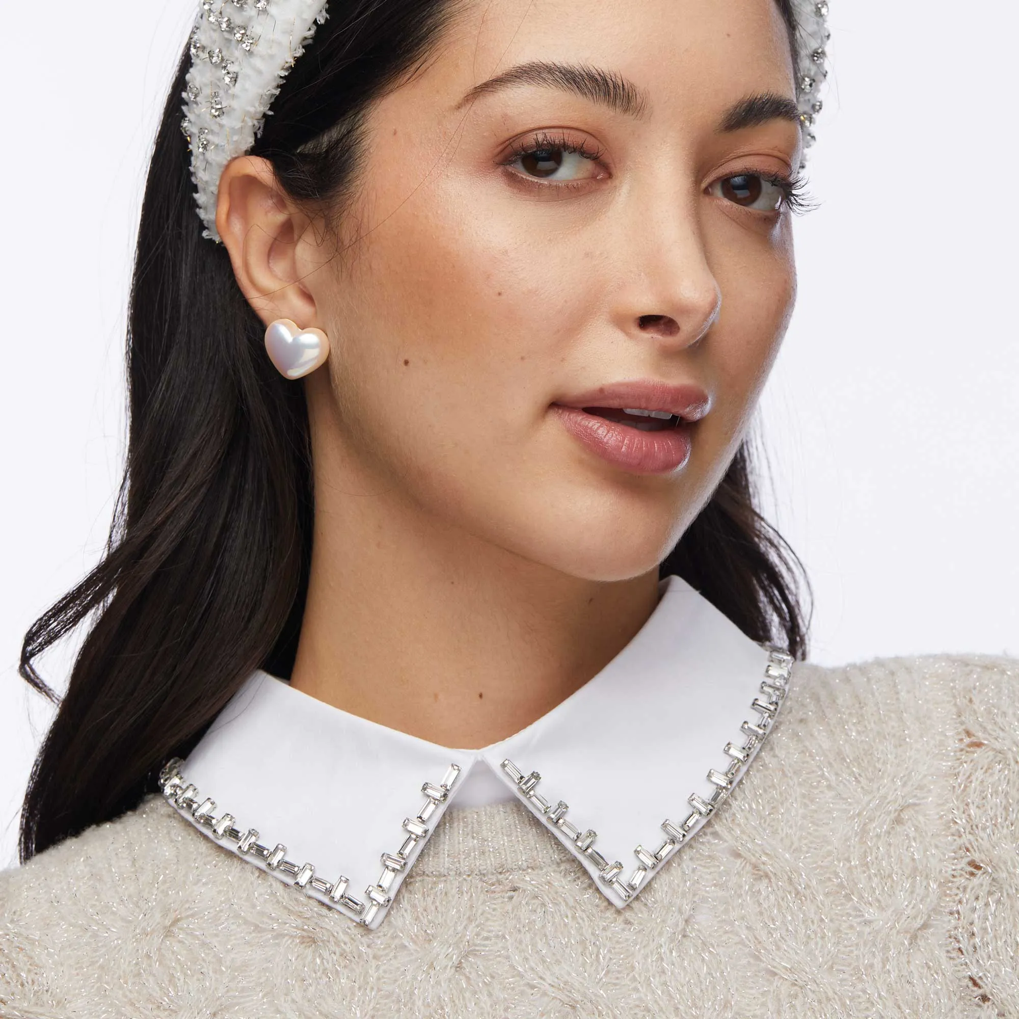 WHITE CRYSTAL STITCH COLLAR sold by Lele Sadoughi product image thumbnail 2