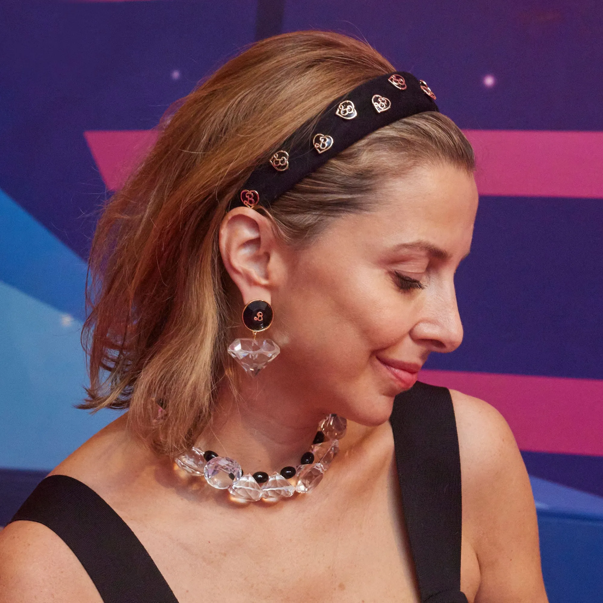 BARBIE™ X LELE SADOUGHI JET HEART CHARM HEADBAND sold by Lele Sadoughi product image thumbnail 2