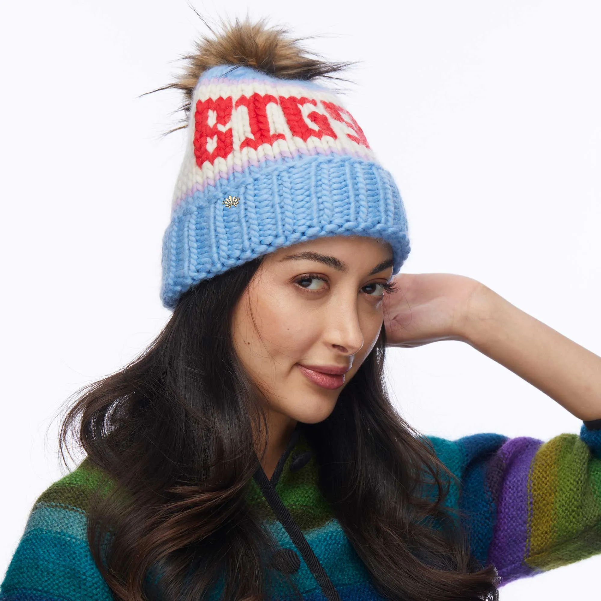 SKY BLUE BIG SKY BEANIE sold by Lele Sadoughi product image thumbnail 5