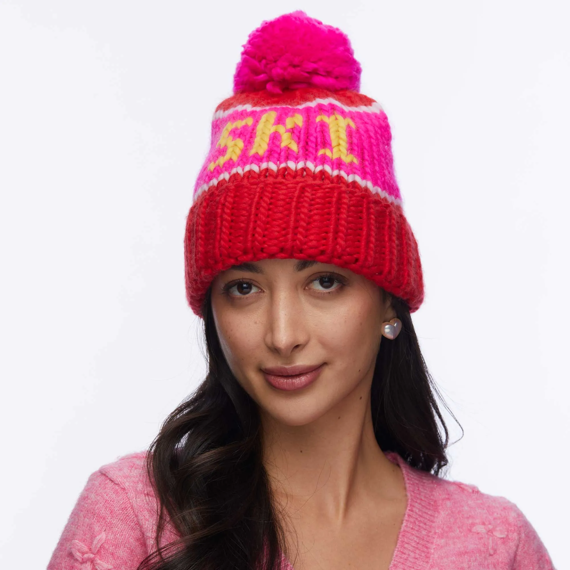 RED SKI BEANIE sold by Lele Sadoughi product image thumbnail 4