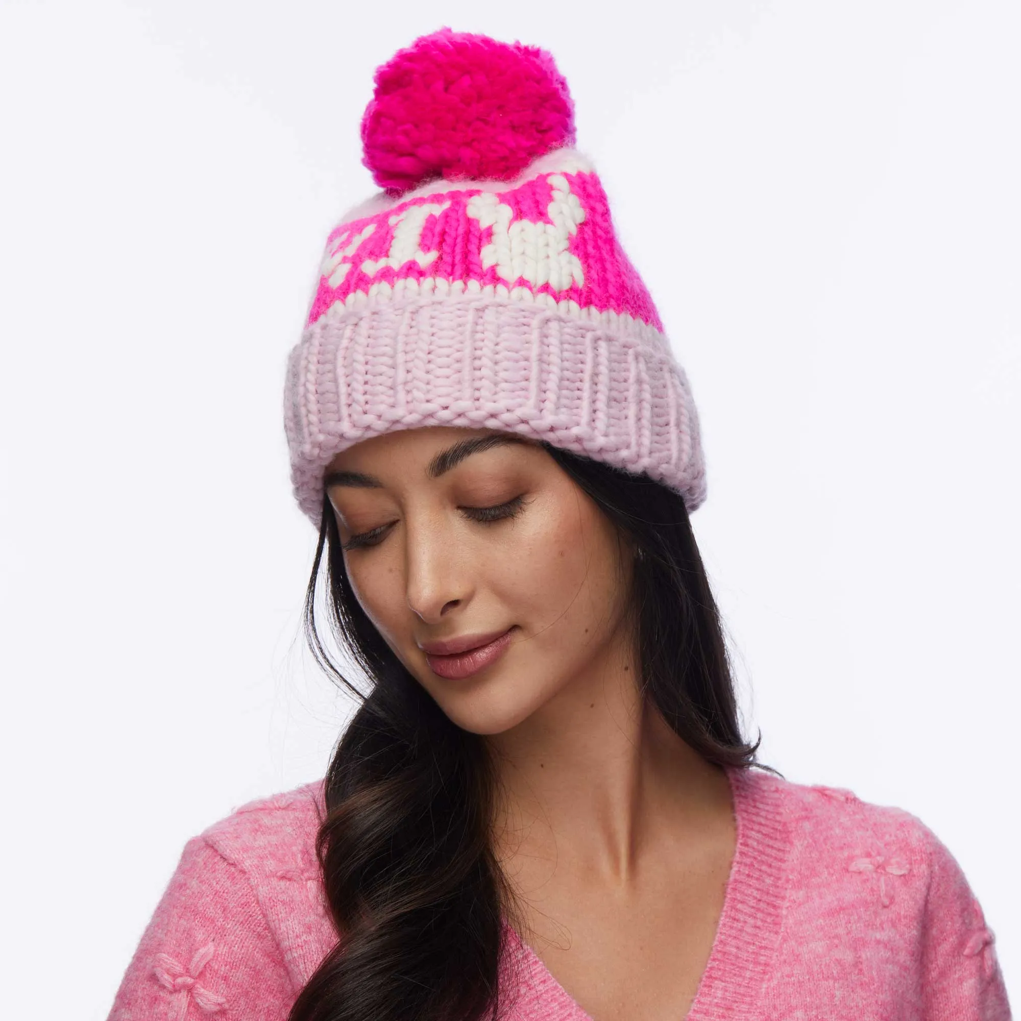 NEON BLUSH SKI BUNNY BEANIE sold by Lele Sadoughi product image thumbnail 3