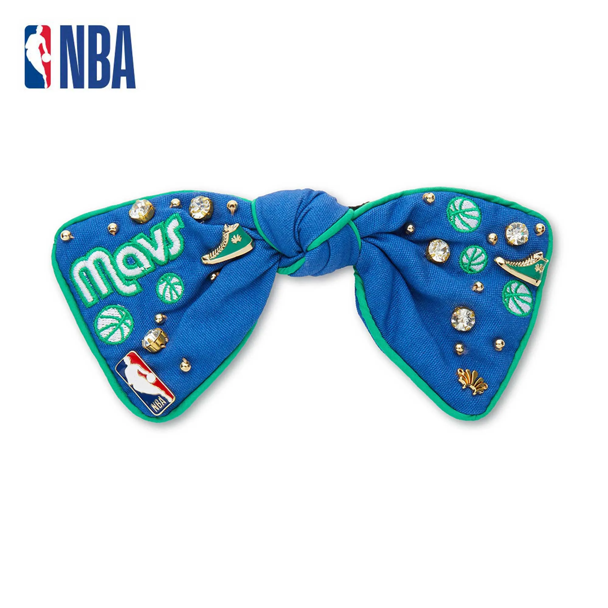 DALLAS MAVERICKS LELE SADOUGHI / NBA NAVY BOW BARRETTE sold by Lele Sadoughi