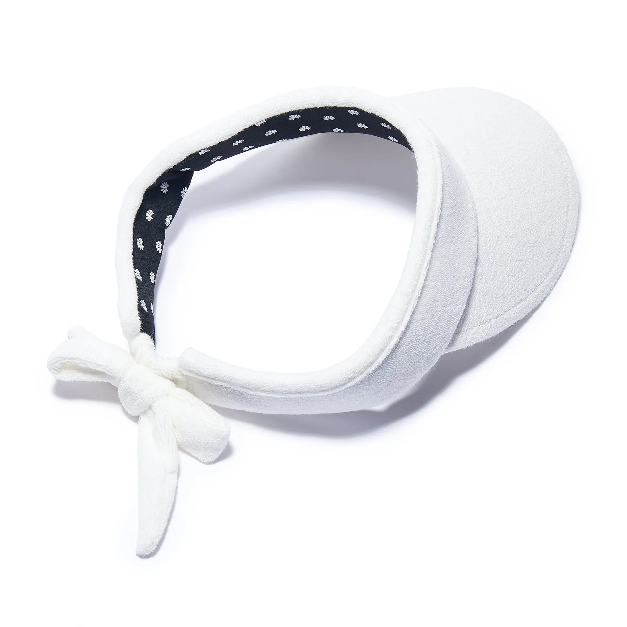 WHITE TERRY CLOTH BOW TIE VISOR sold by Lele Sadoughi product image thumbnail 3