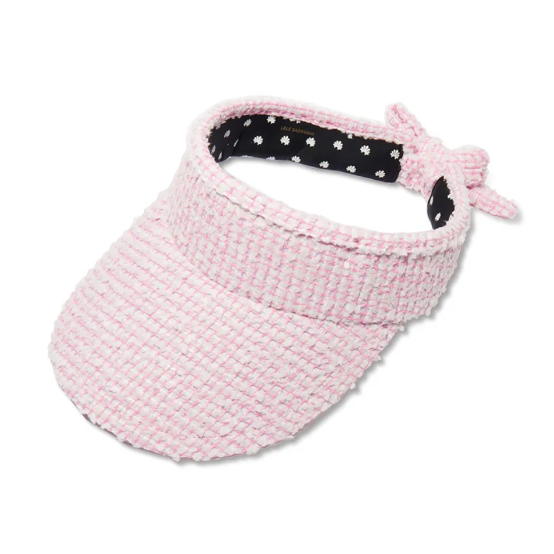 SHELL PINK BOW TIE VISOR sold by Lele Sadoughi