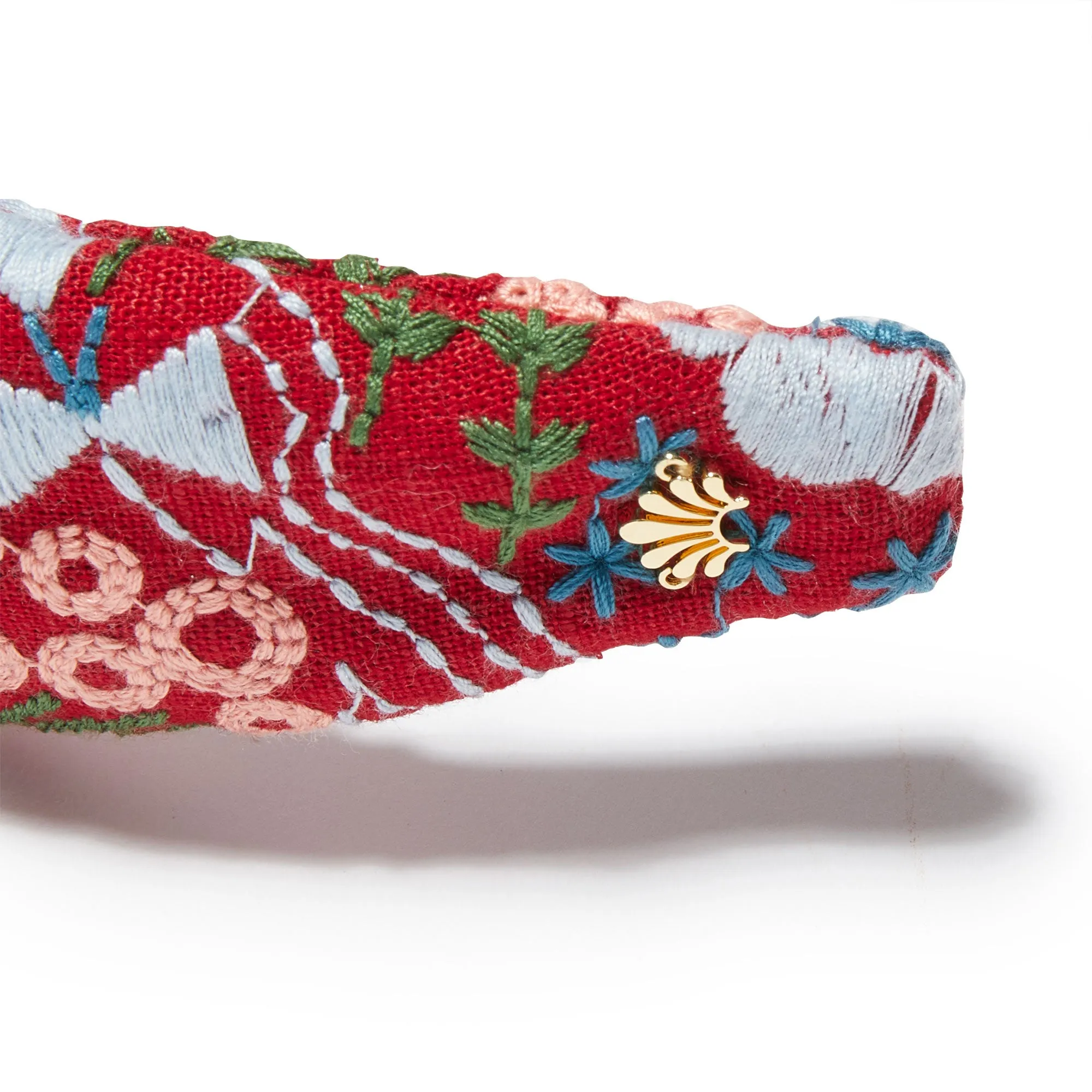 RUBY MEADOW EMBROIDERED KNOTTED HEADBAND sold by Lele Sadoughi product image thumbnail 3