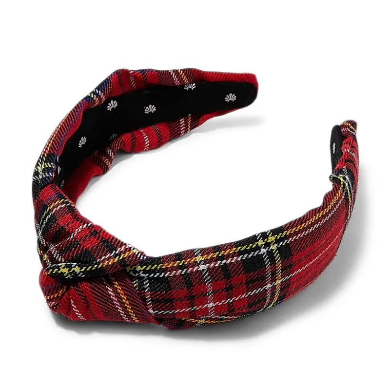 RED TARTAN PLAID KNOTTED HEADBAND sold by Lele Sadoughi