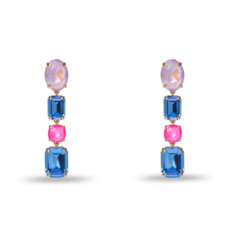 ROSE LAVENDER SWAROVSKI® LINEAR CRYSTAL EARRINGS sold by Lele Sadoughi