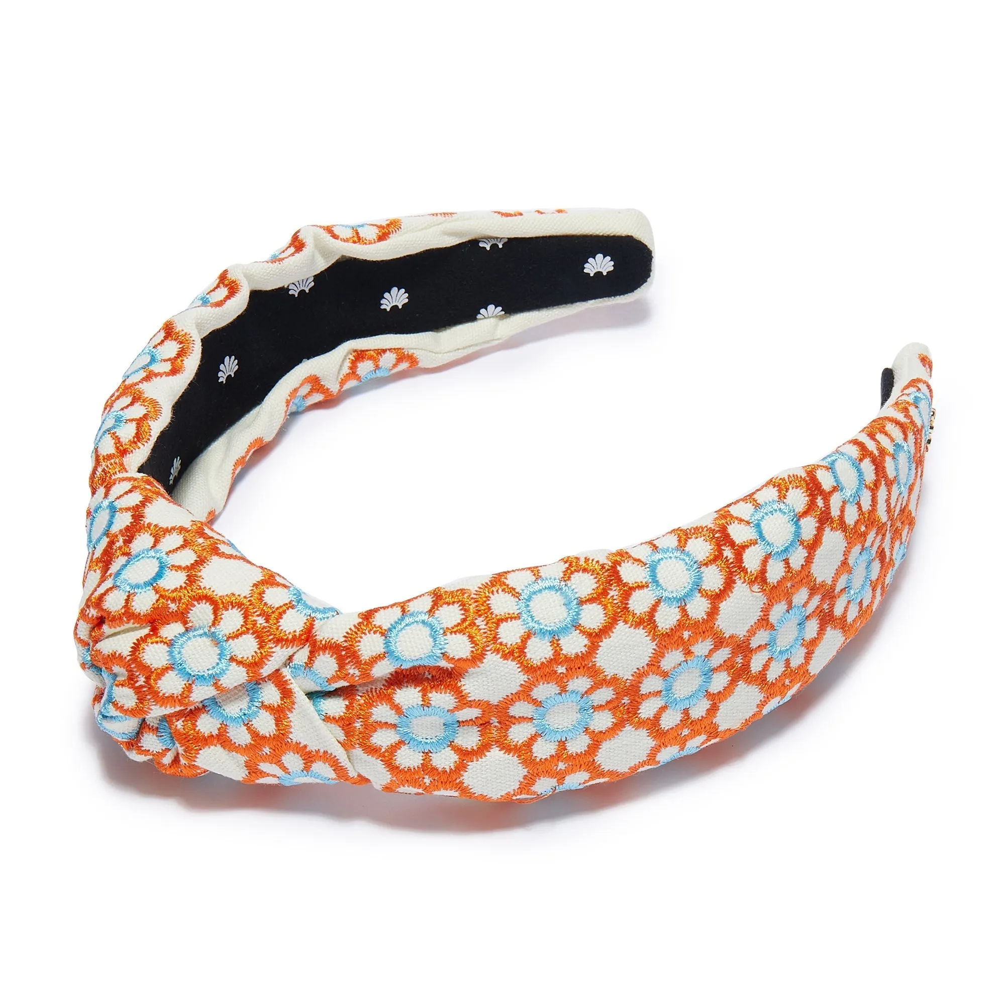 PAPAYA MARIGOLD EMBROIDERED KNOTTED HEADBAND sold by Lele Sadoughi