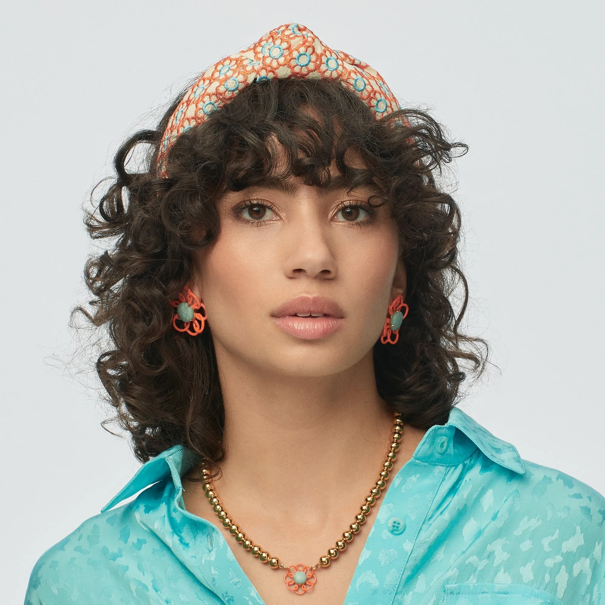 PAPAYA MARIGOLD EMBROIDERED KNOTTED HEADBAND sold by Lele Sadoughi product image thumbnail 2